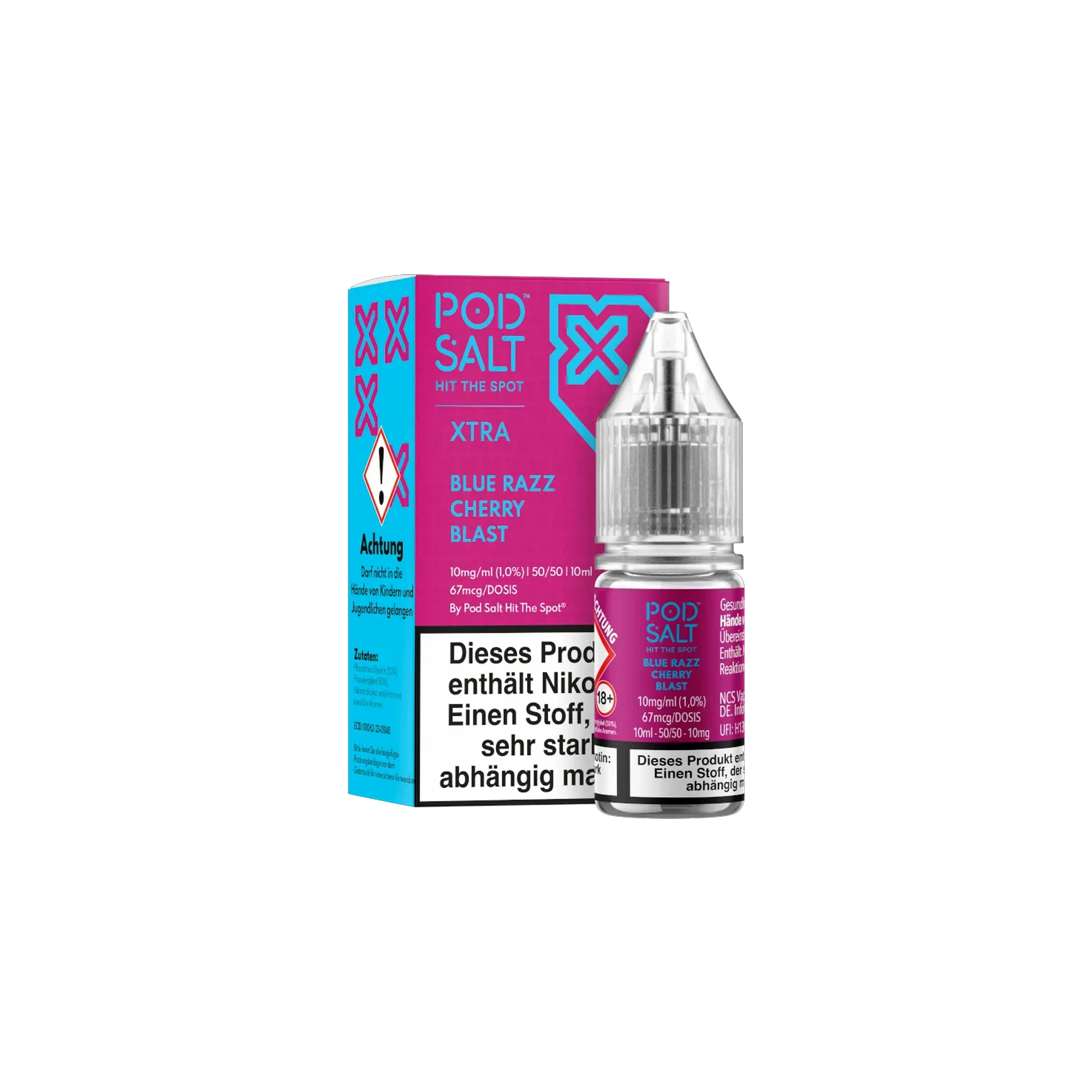 Pod Salt Xtra Nikotinsalz E-Liquid Blue Razz Cherry Blast 10 ml mit 10 mg günstig bestellen 2
