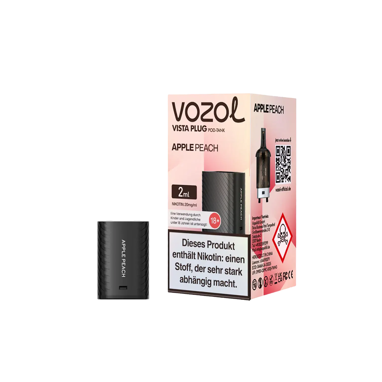 Vozol Vista Plug Apple Peach Pod 2 ml – Top Geschmack