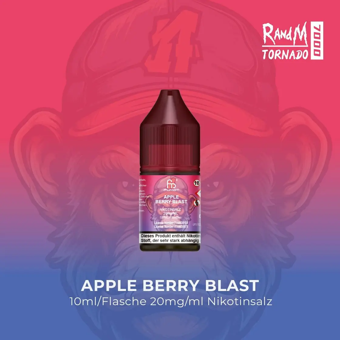 RandM Tornado 7000 | Apple Berry Blast E-Liquid Nikotinsalz 20 mg 1