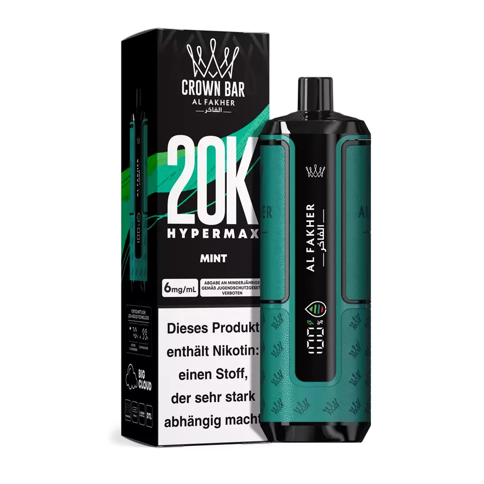 Al Fakher - Crown Bar - Hypermax - 20k - Mint1