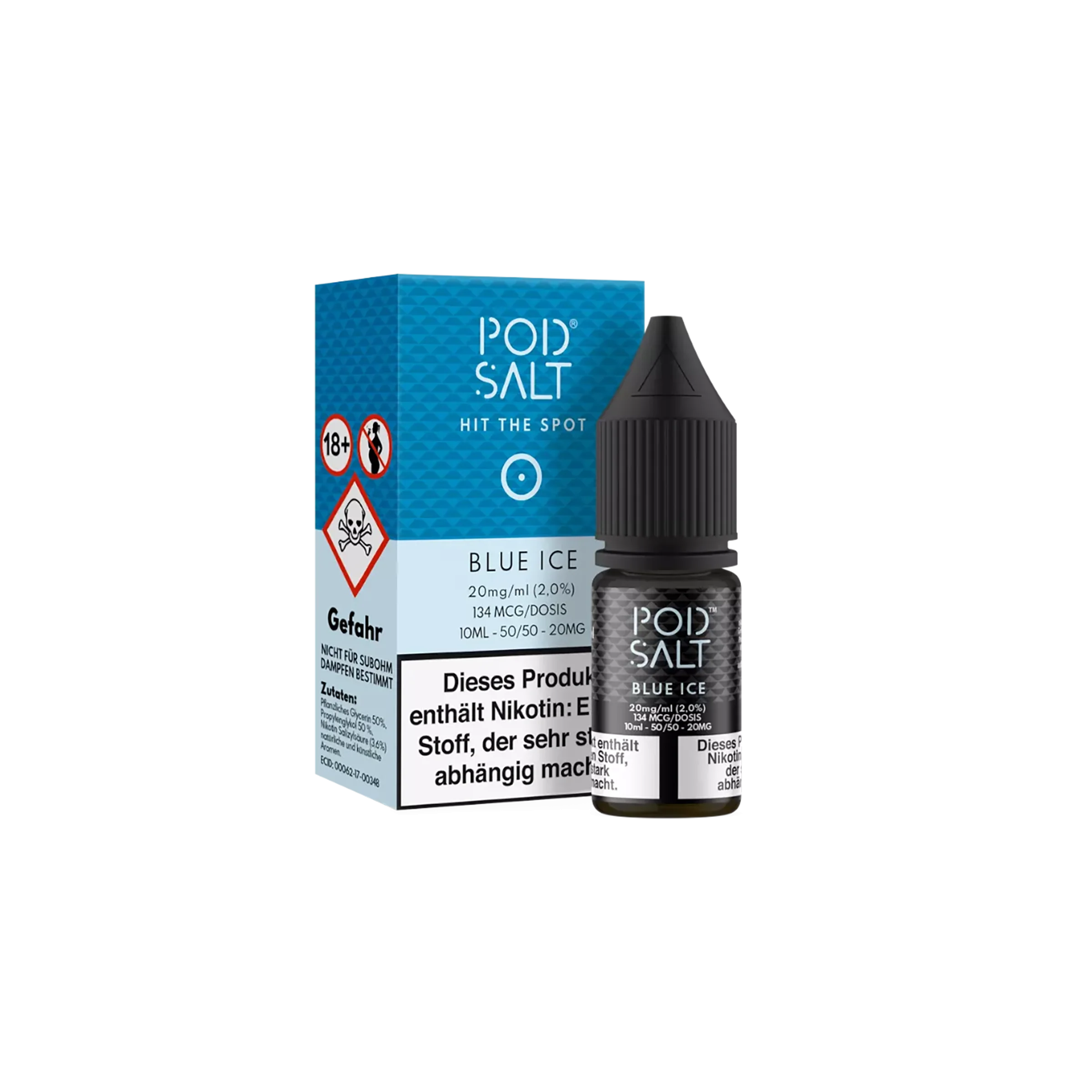 Pod Salt - E-Liquid - NicSalt - Blue Ice - 10 ml - 20 mg