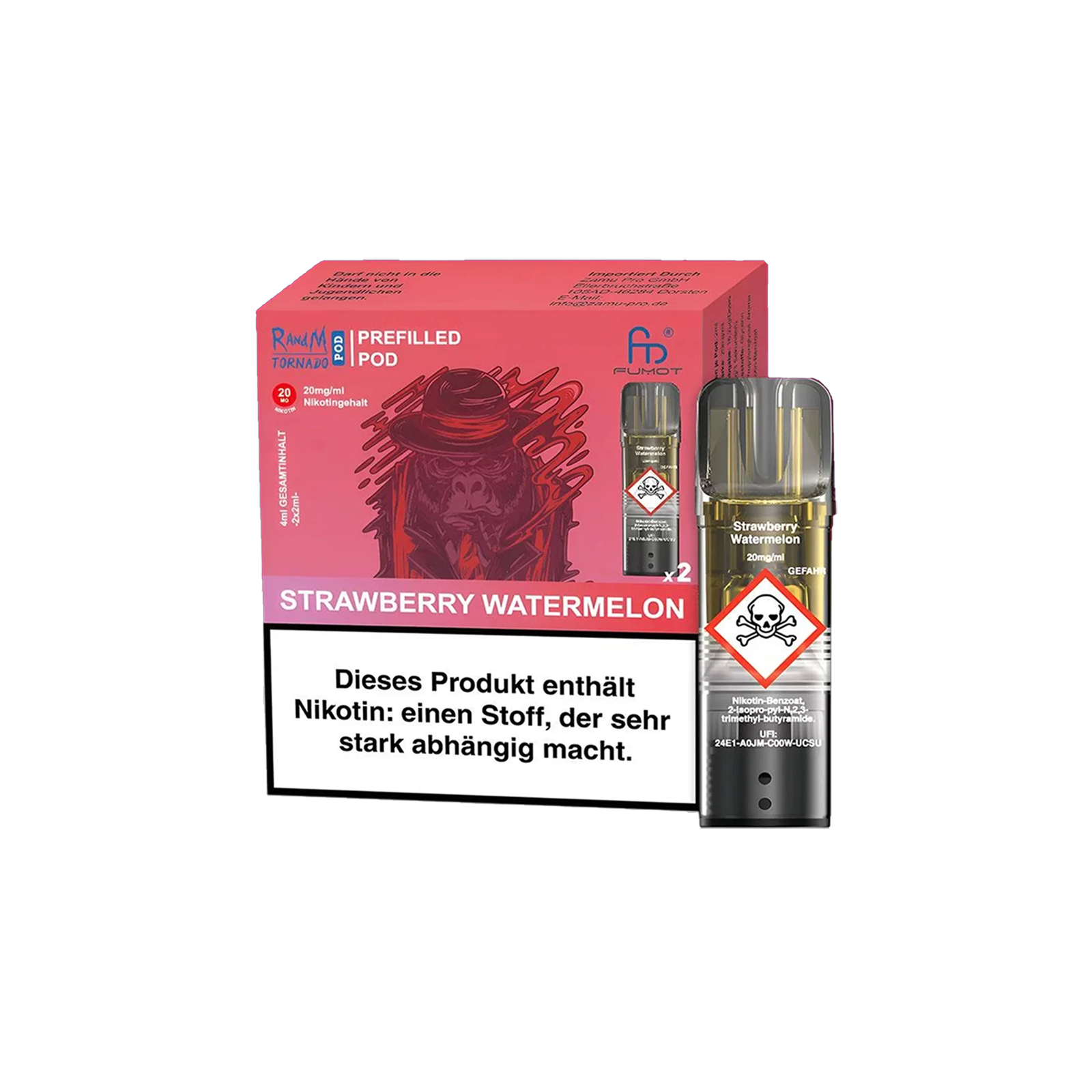 RandM  - Tornado Pods - Strawberry Watermelon - 2-pack - 20 mg - 2 ml