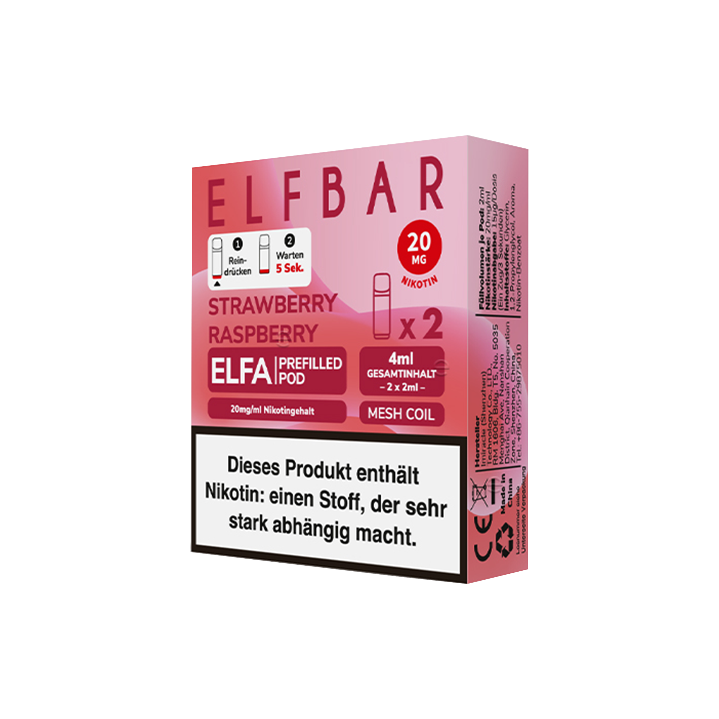 Elf Bar ELFA Prefilled Pod Strawberry Raspberry | Neue Liquid Sorten1