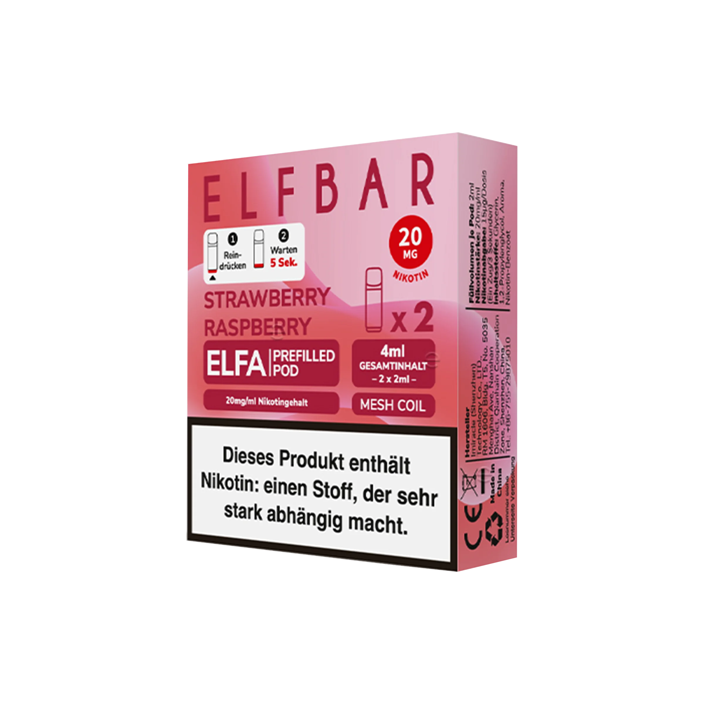 Elf Bar ELFA Prefilled Pod Strawberry Raspberry | Neue Liquid Sorten1