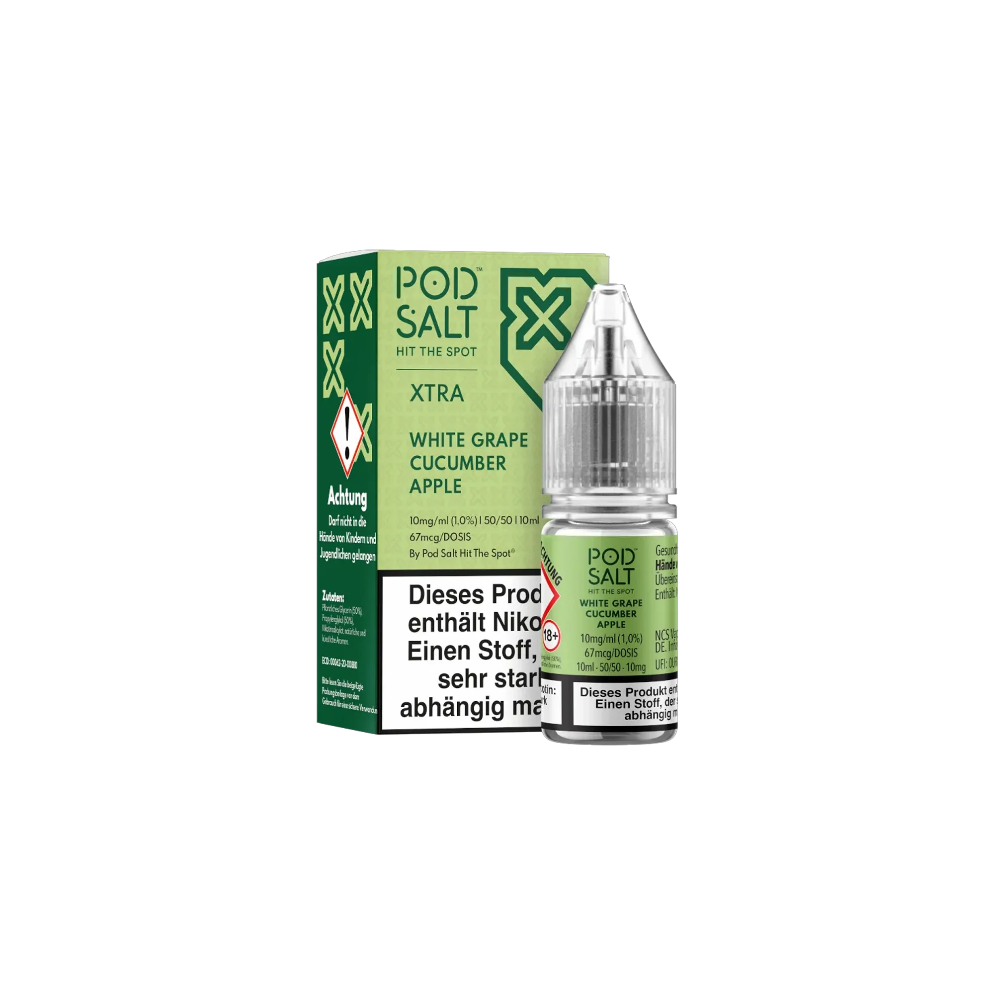 Pod Salt Xtra Nikotinsalz E-Liquid White Grape Cucumber Apple 10 ml mit 10 mg günstig bestellen 2