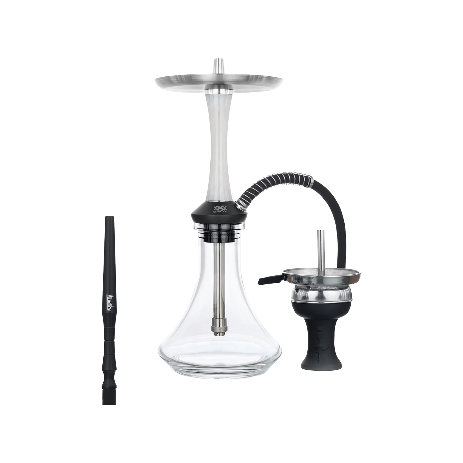 Aladin Epox 425 White Crystal Shisha – 15+ Blow-Offs & Edelstahl 1