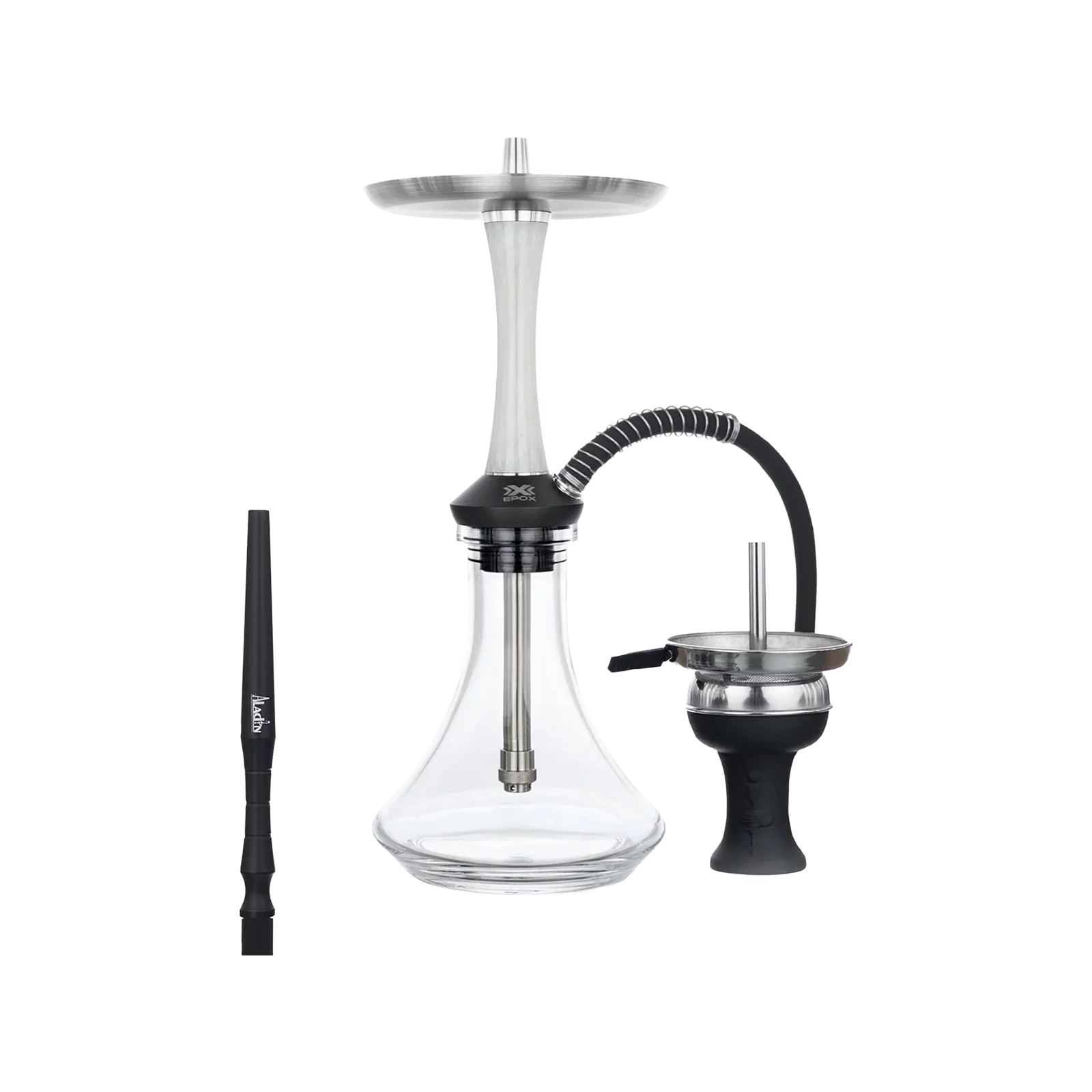 Aladin Epox 425 White Crystal Shisha – 15+ Blow-Offs & Edelstahl 1