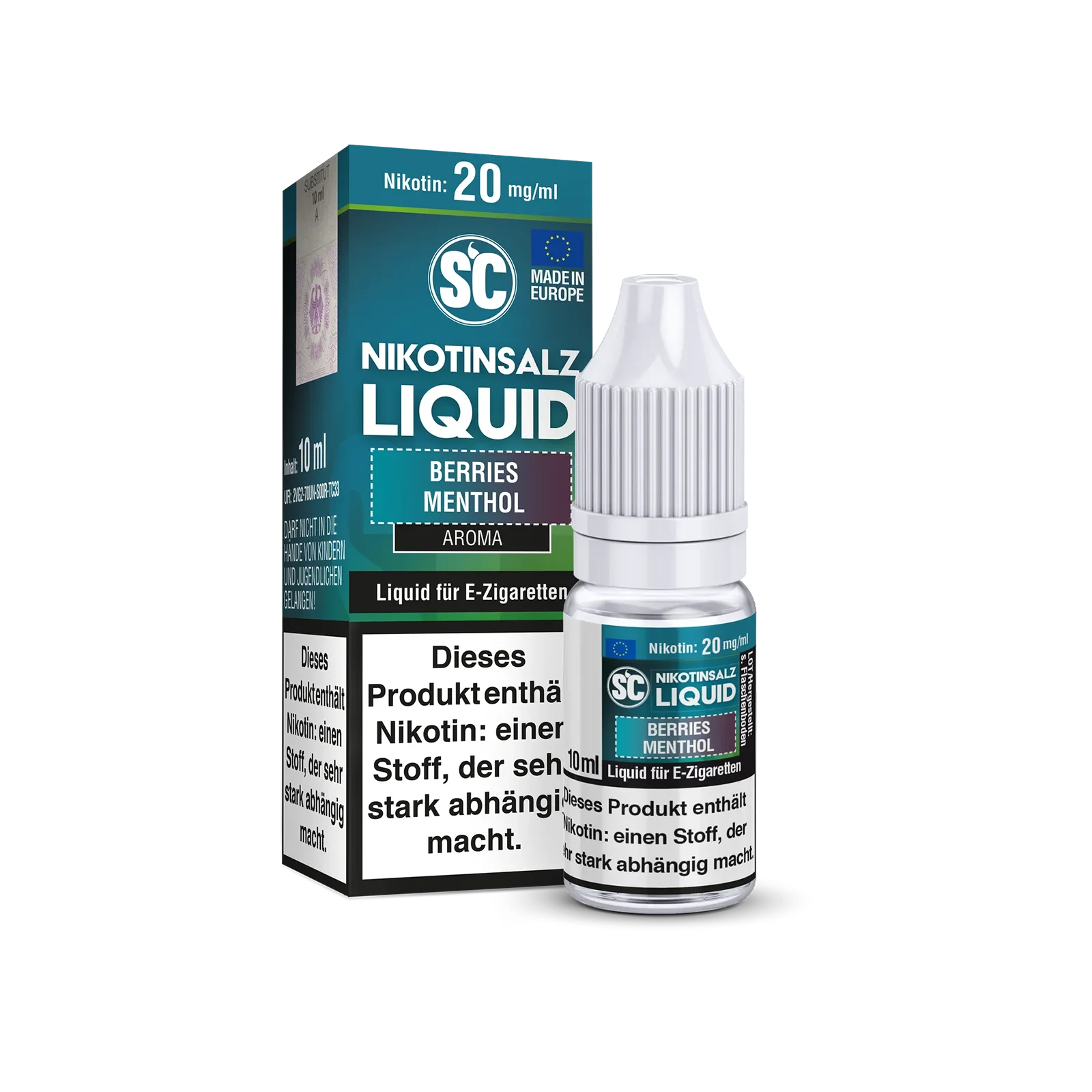 SC Berries Menthol Nikotinsalz Liquid 10ml Flasche mit 10mg/ml 2