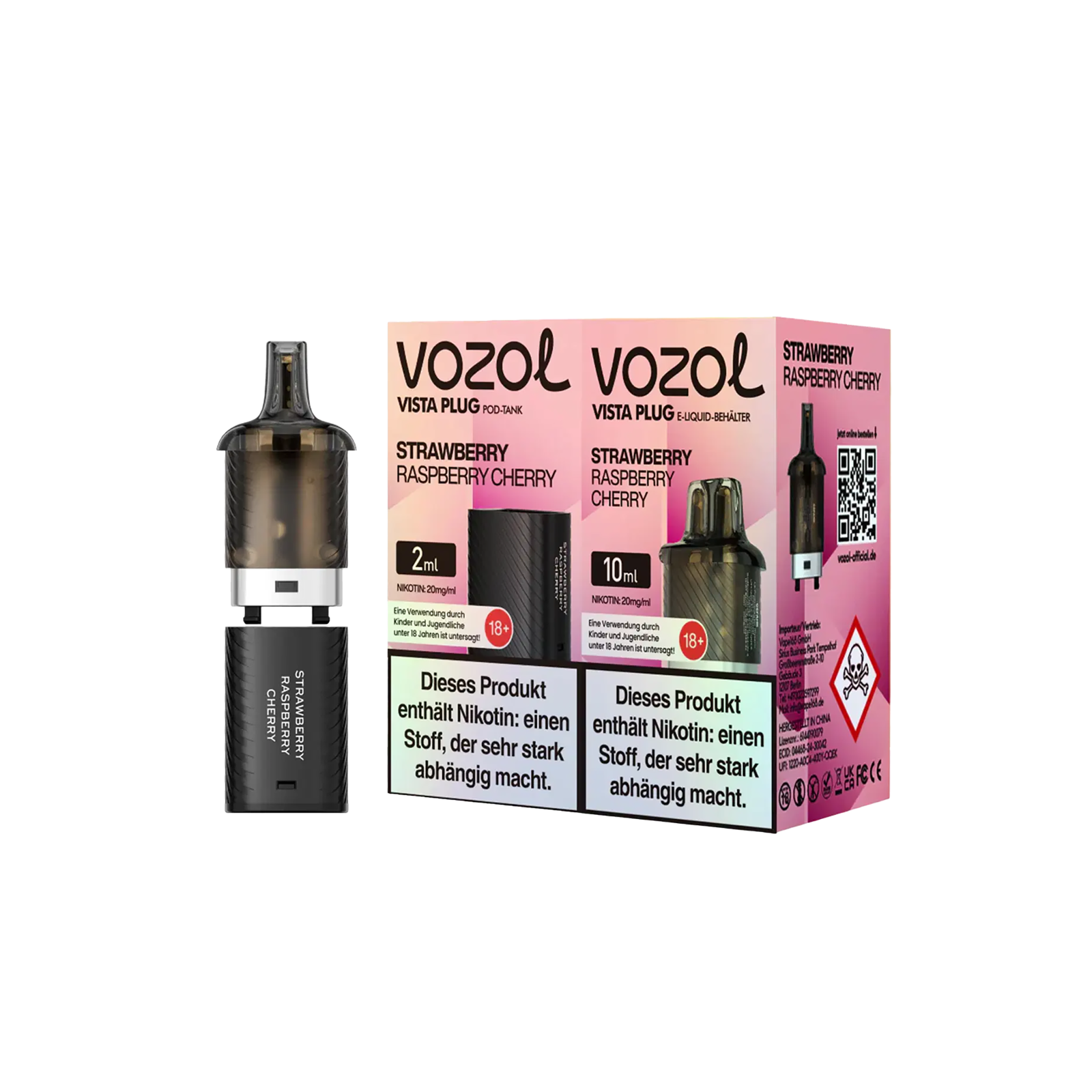 Vozol Vista Plug Bundle Strawberry Raspberry Cherry 12ml – Intensiver Genuss
