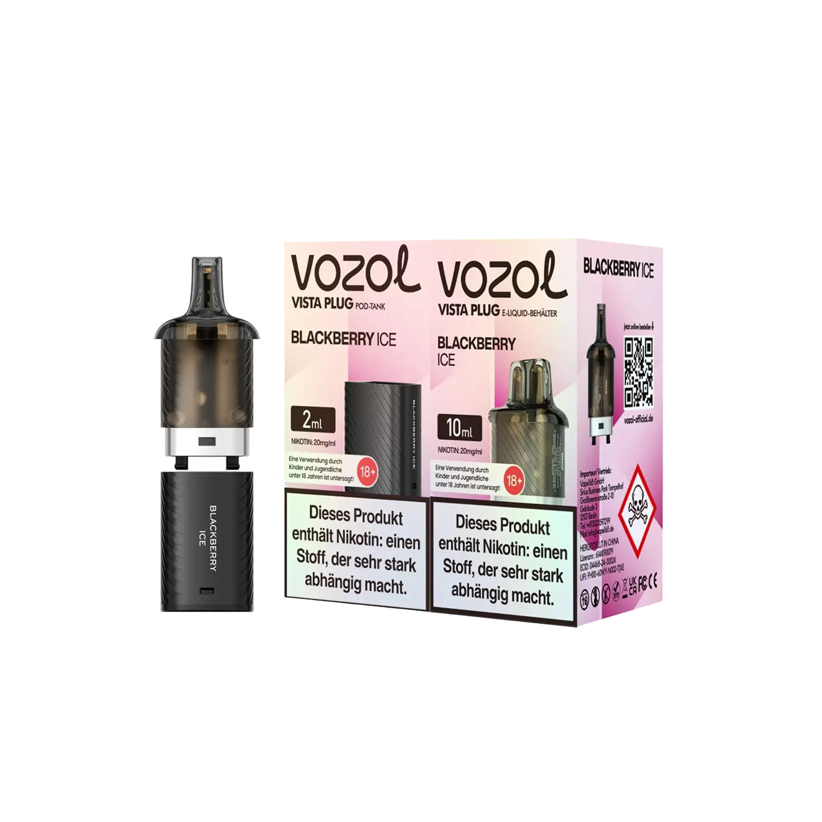 Vozol Vista Plug Blackberry Ice 10+2 ml Pod Bundle – 15.000 Züge