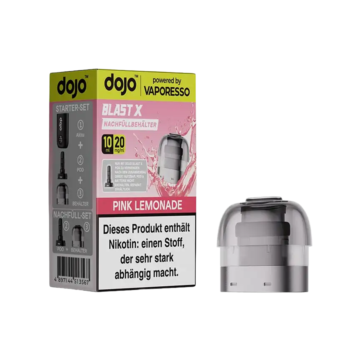 Vaporesso - Dojo Blast X - Pod 10ml - Pink Lemonade - 20mg1-1-1-1