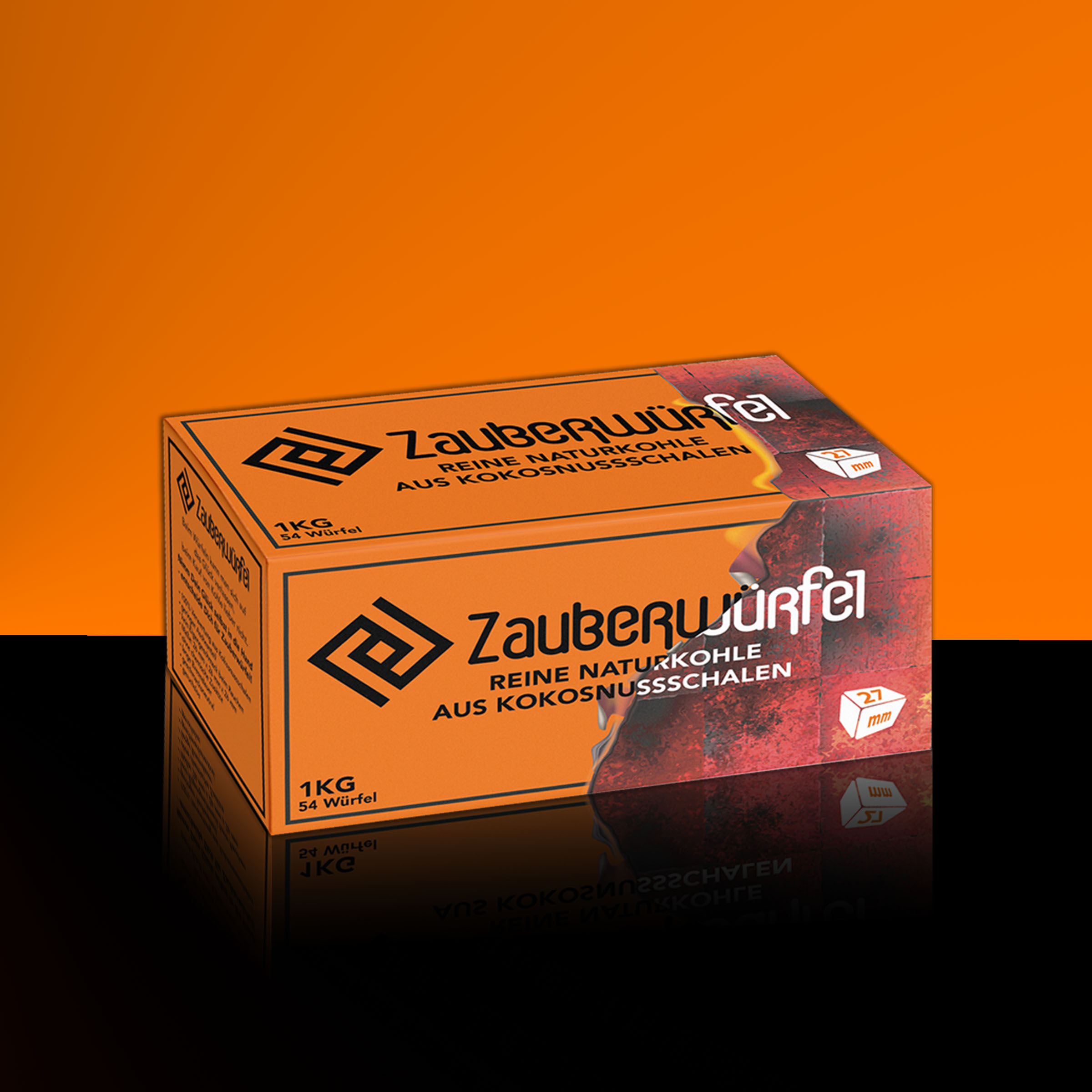 Zauberw&uuml;rfel Natural Charcoal 1 kg - 27 mm - Buy at Hookain Online Shop