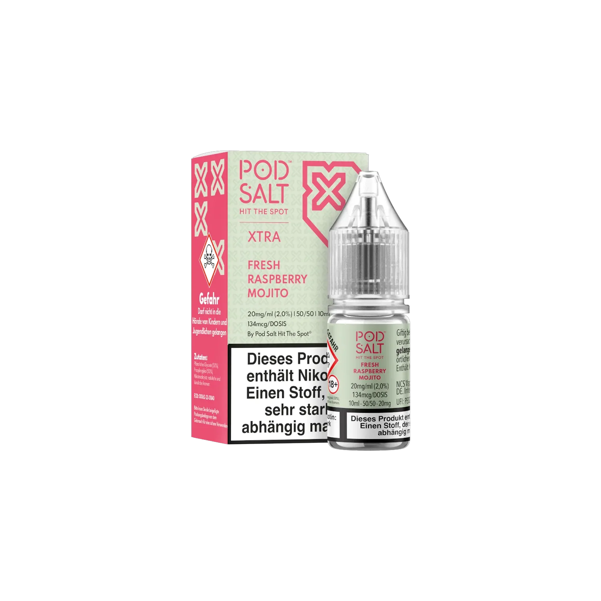 Pod Salt Xtra Nikotinsalz E-Liquid Fresh Rasperry Mojito 10 ml mit 20 mg günstig bestellen 2