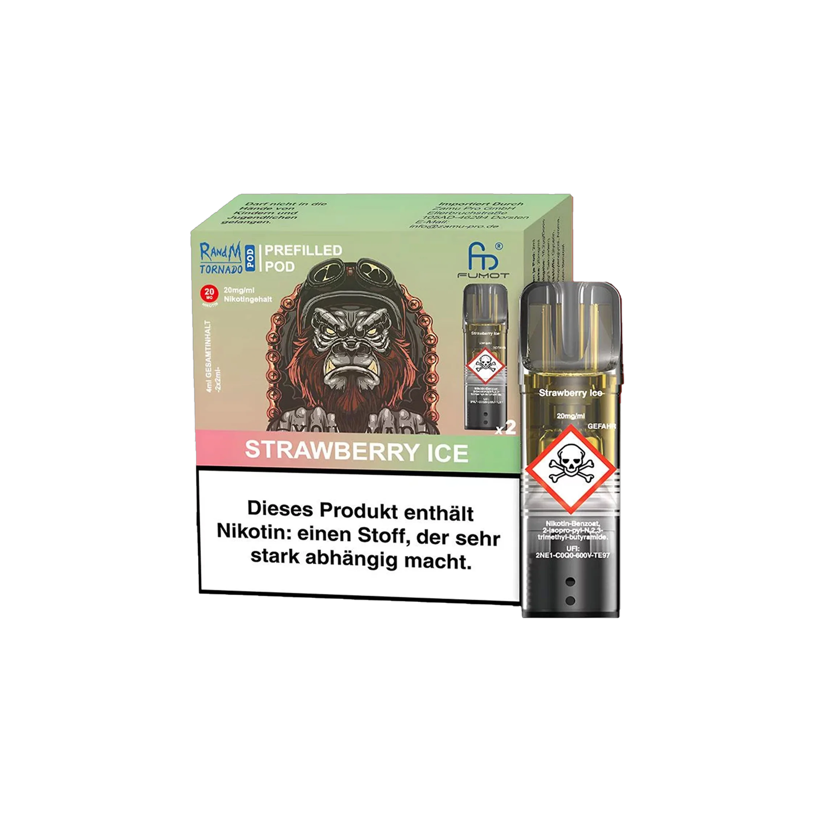 RandM  - Tornado Pods - Strawberry Ice - 2-Pack - 20 mg - 2 ml