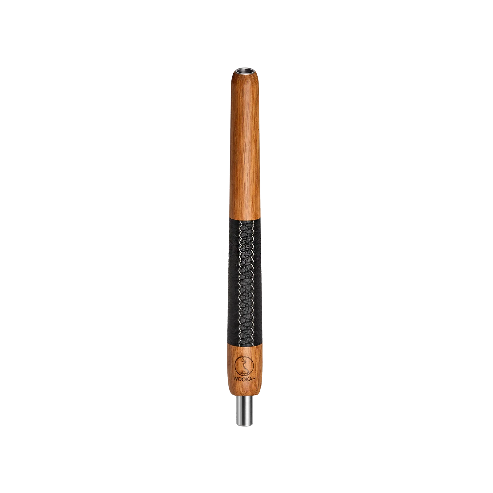 Wookah Holzmundst&uuml;ck Oak Schwarz Leder - Exklusives Mundst&uuml;ck 1
