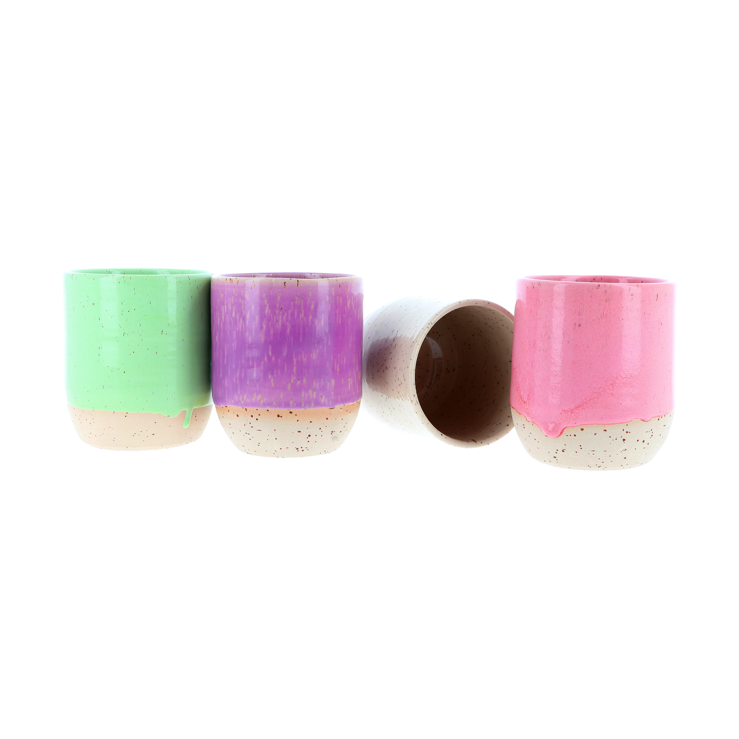 Brüstuck Steingut CÁDIZ Keramikbecher 4Er Set | Handgemachte Tassen 2 Cádiz Ceramic Mugs