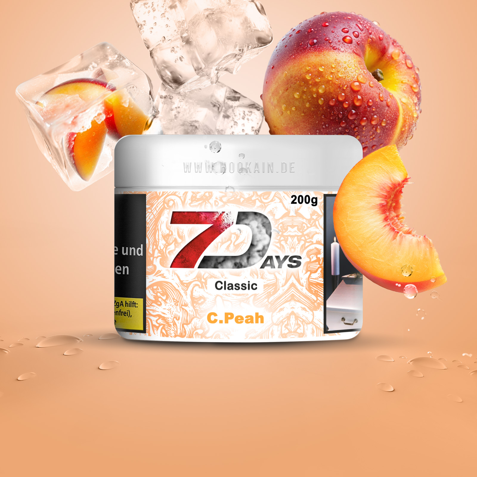 7Days Classic C. Peah 200 g | Shisha Tabak g&uuml;nstig bestellen 1
