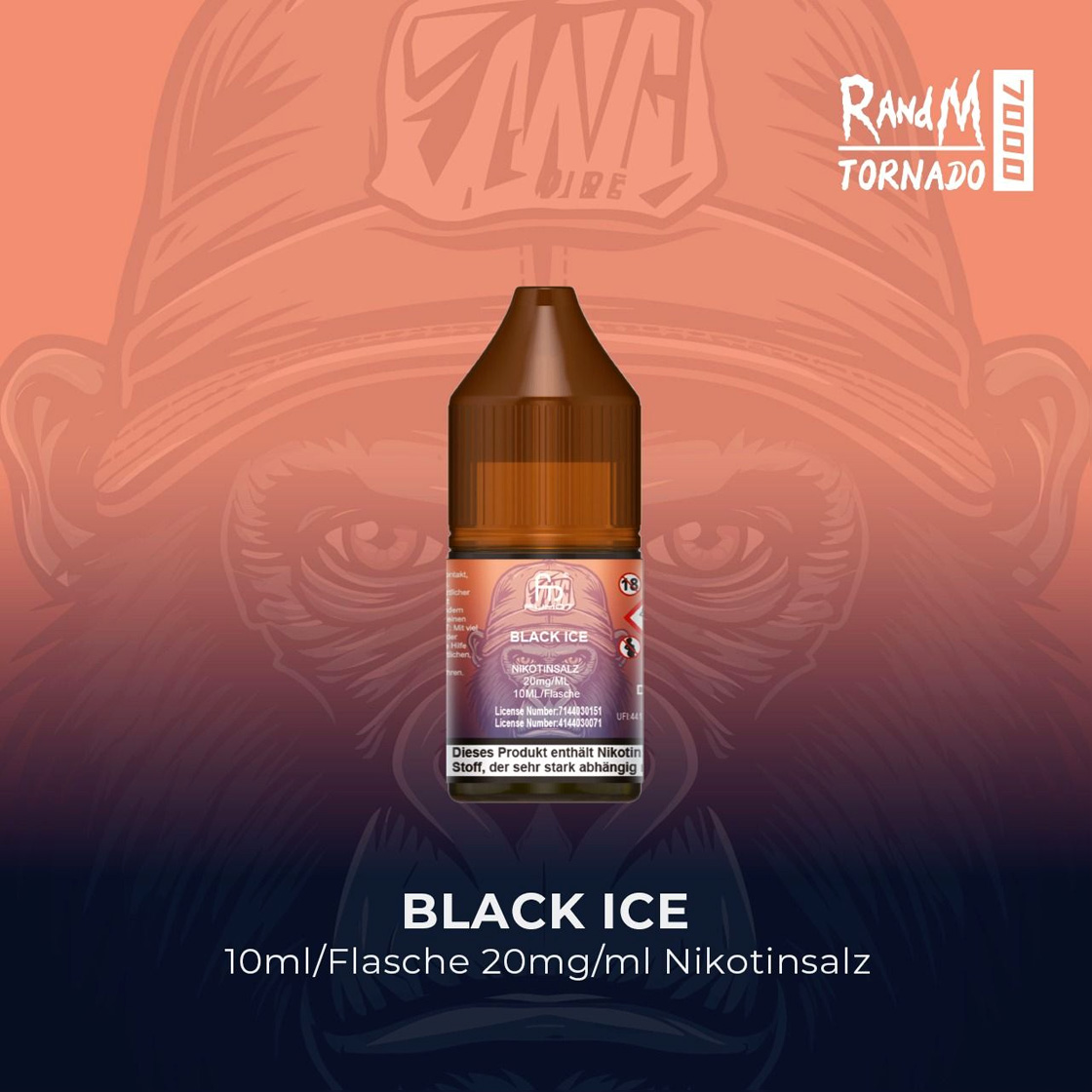 RandM Tornado 7000 | Black Ice E-Liquid Nikotinsalz 20 mg 1