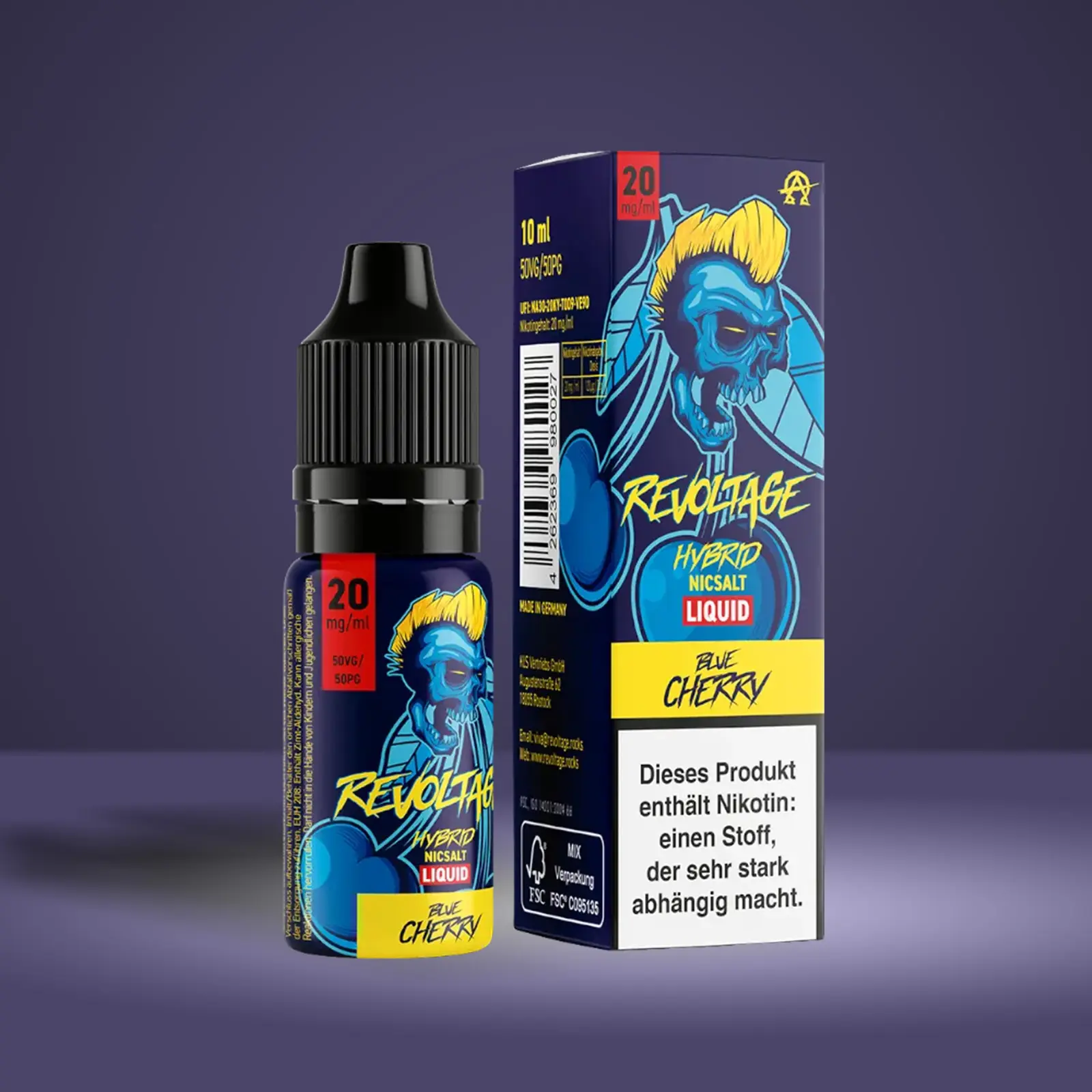 Revoltage - E-Liquid - Nikotinsalz - Blue Cherry - 10 ml - 20 mg 1