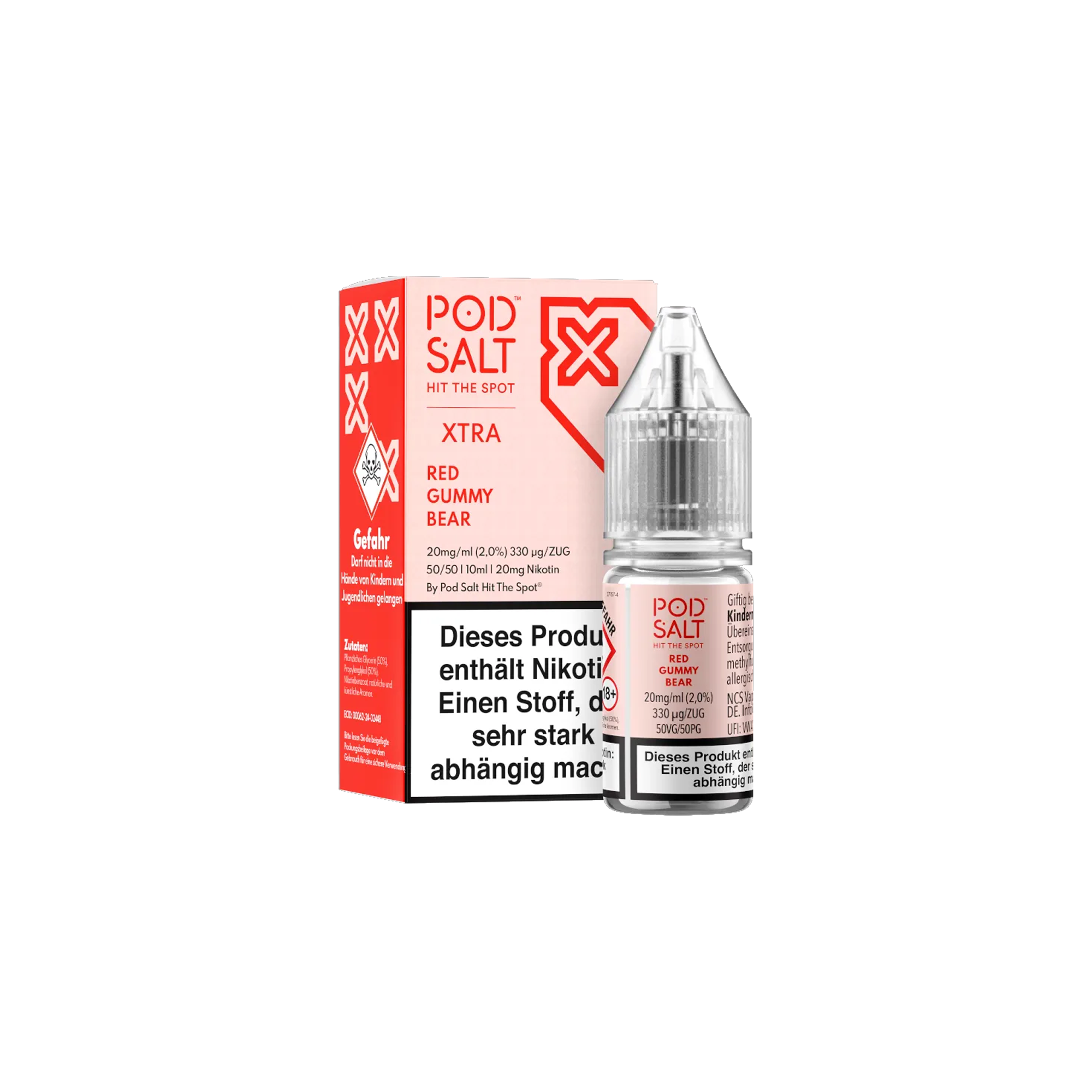 Pod Salt Xtra Nikotinsalz E-Liquid Red Gummy Bear 10 ml mit 20 mg g&uuml;nstig bestellen 2