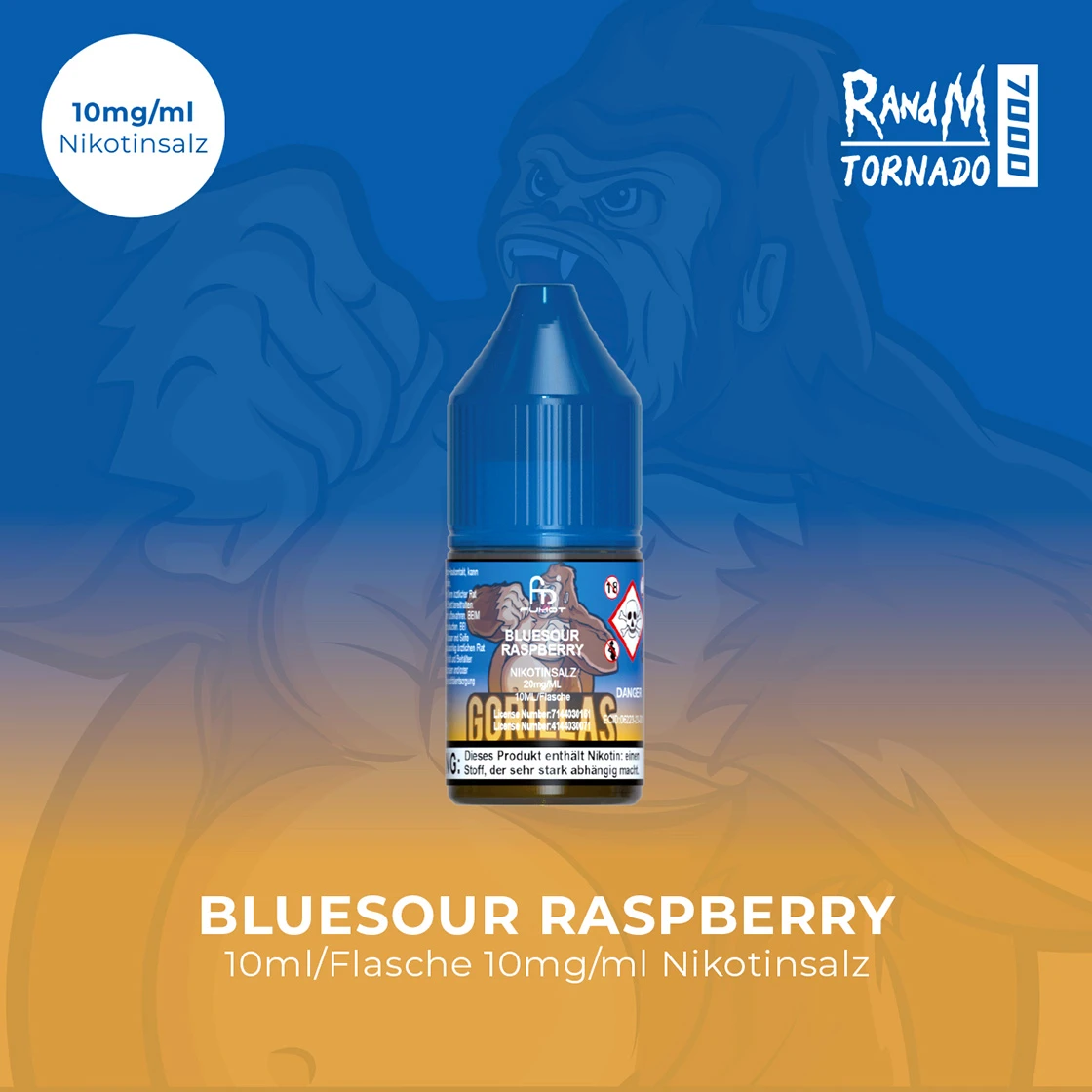 RandM Tornado 7000 - Bluesour Raspberry - E-Liquid - Nikotinsalz - 10 mg