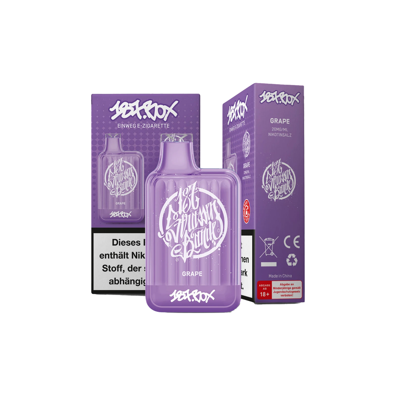 187 Vapestick - Box - Grape - 20 mg | Alle neuen Sorten günstig online kaufen - Hookain E-Shisha Onlineshop