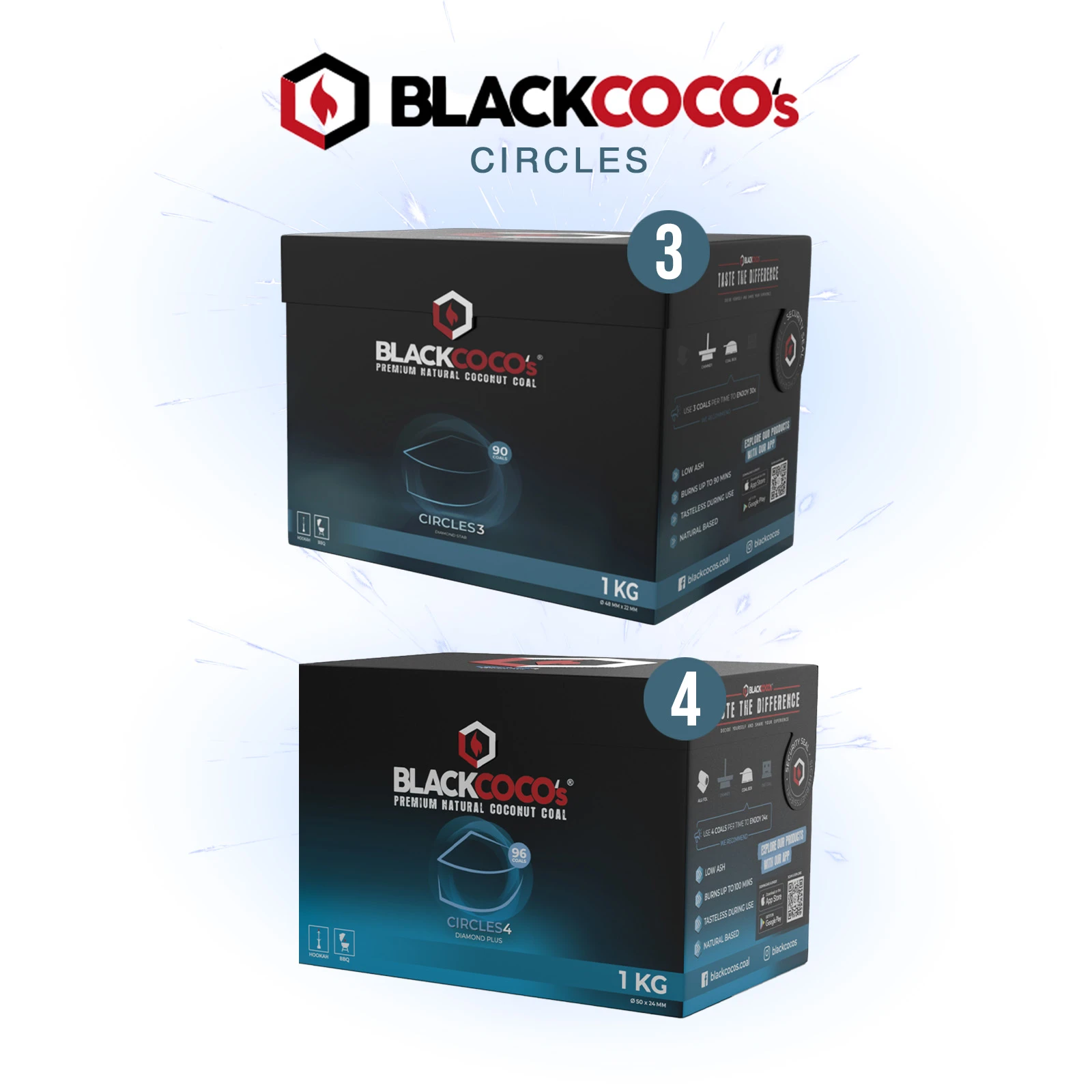 Blackcoco's Naturkohle Circles 3 & 4 | Premium Shisha-Kohle kaufen 1