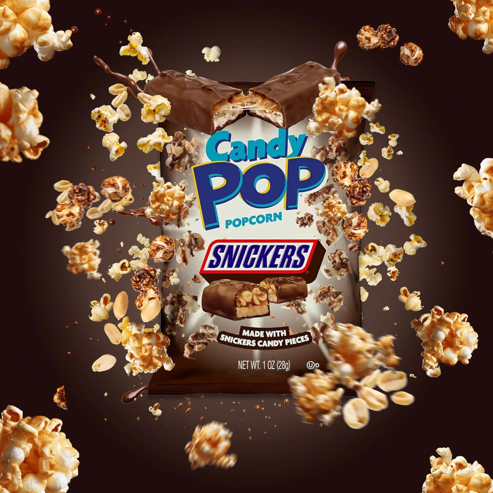 Candy Pop - Popcorn - Snickers - 28 g | Amerikanische Snacks, Süßigkeiten und Drinks günstig online kaufen - Hookain Candy-Onlineshop 1