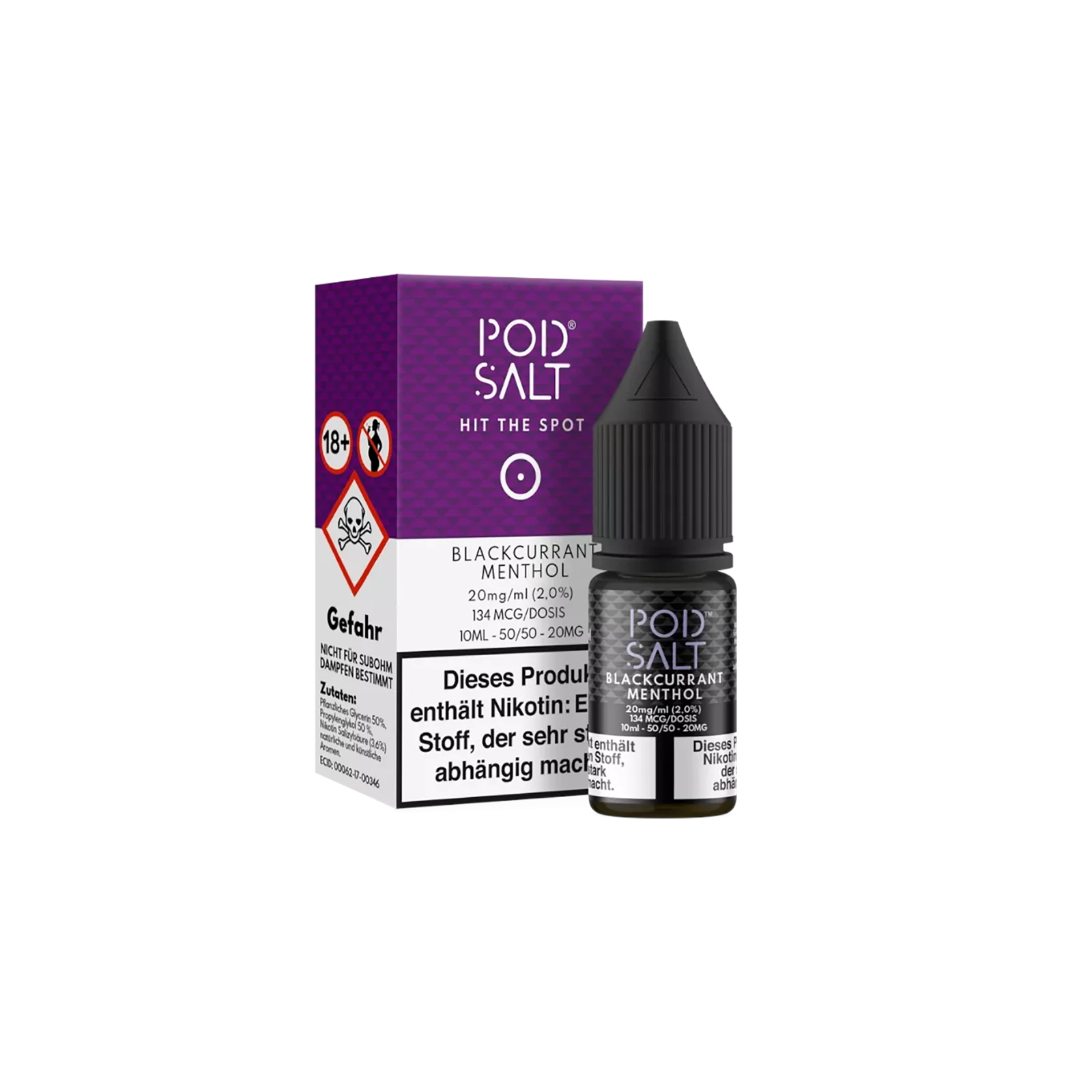 Pod Salt Liquid Blackcurrant Menthol 10ml 20mg Nikotinsalz