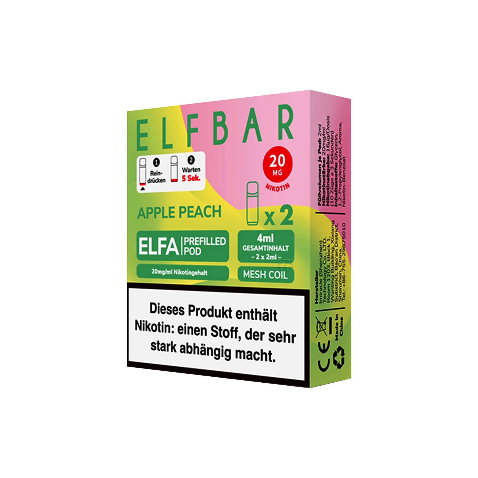 Elf Bar ELFA CP Prefilled Pod Apple Peach | Neue Liquid Sorten