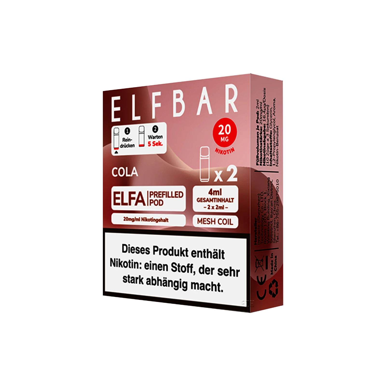 Elf Bar ELFA CP Prefilled Pod Cola | Neue Liquid Sorten