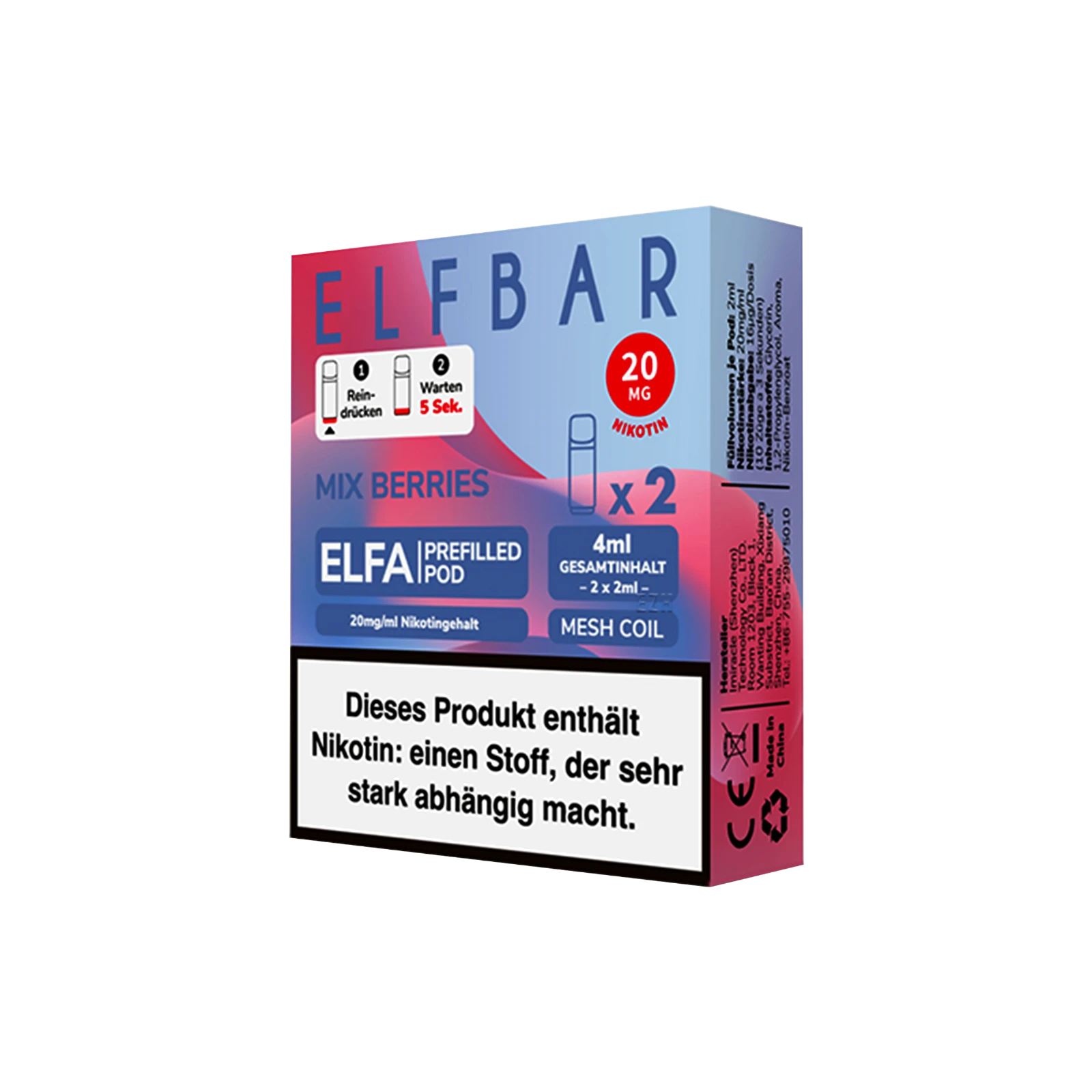 Elf Bar ELFA CP Prefilled Pod Mix Berries | Neue Liquid Sorten