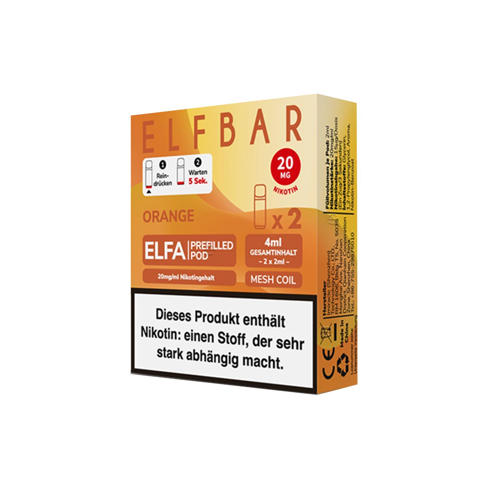 Elf Bar ELFA CP Prefilled Pod Orange | Neue Liquid Sorten1