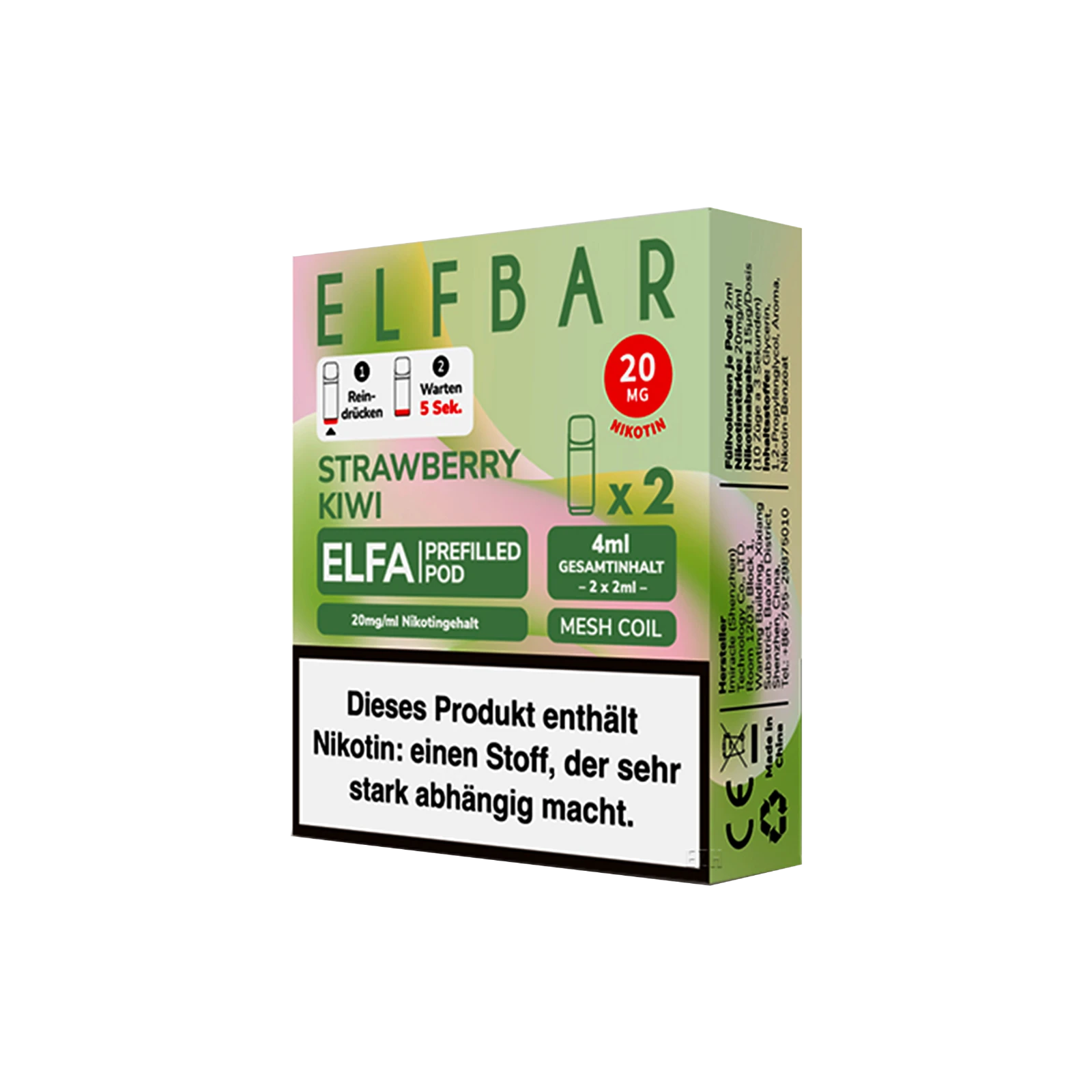 Elf Bar ELFA CP Prefilled Pod Strawberry Kiwi | Neue Liquid Sorten