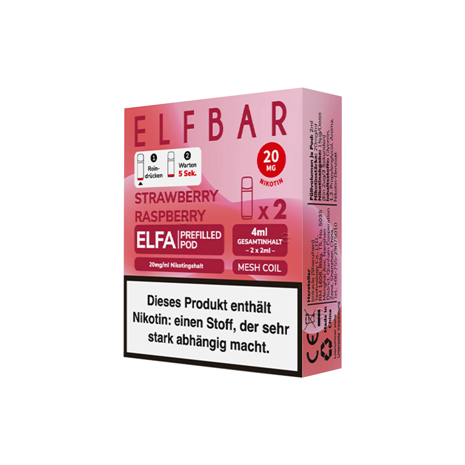 Elf Bar ELFA Prefilled Pod Strawberry Raspberry | Neue Liquid Sorten1