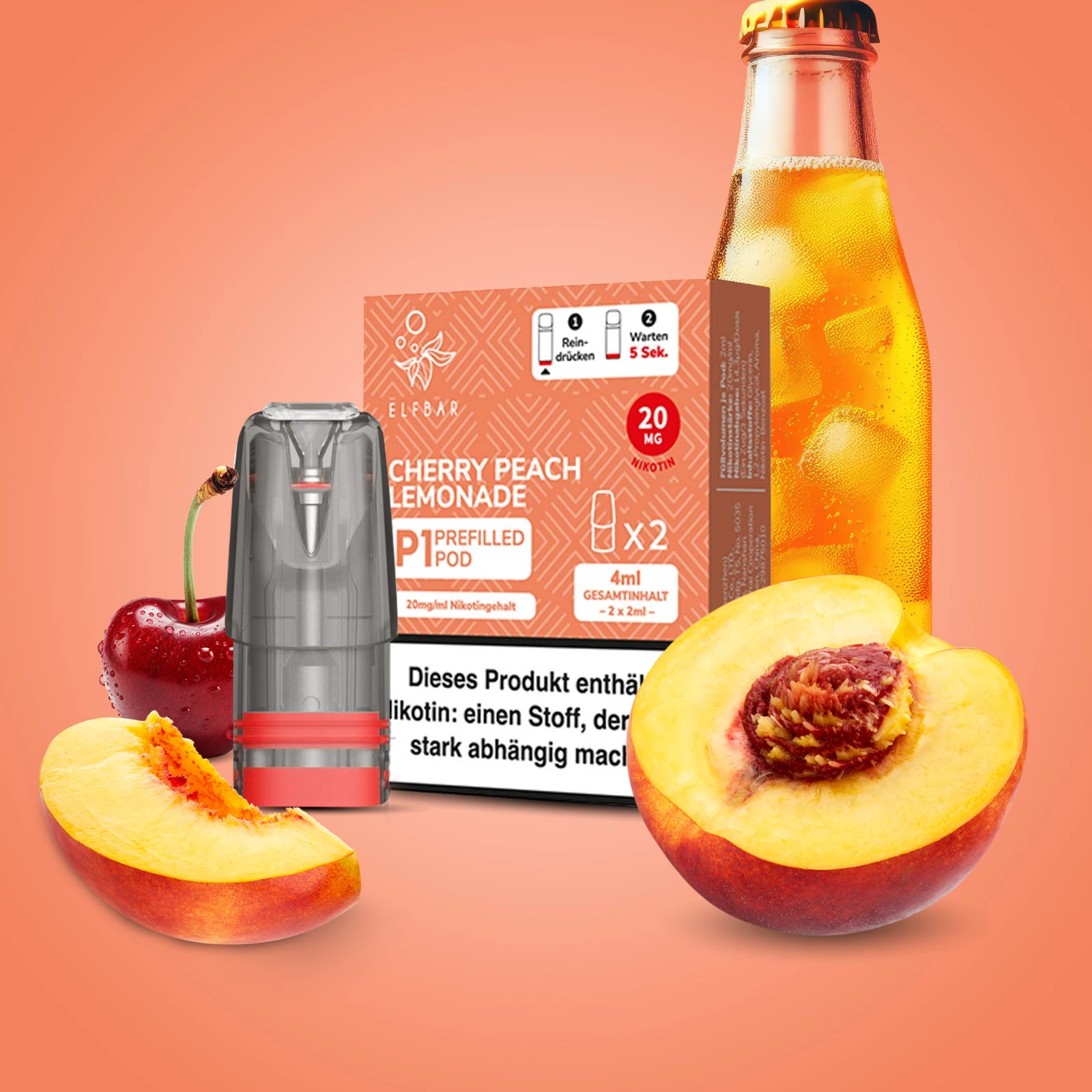 Elf Bar Mate 500 P1 Cherry Peach Lemonade Pod | Online bestellen 1