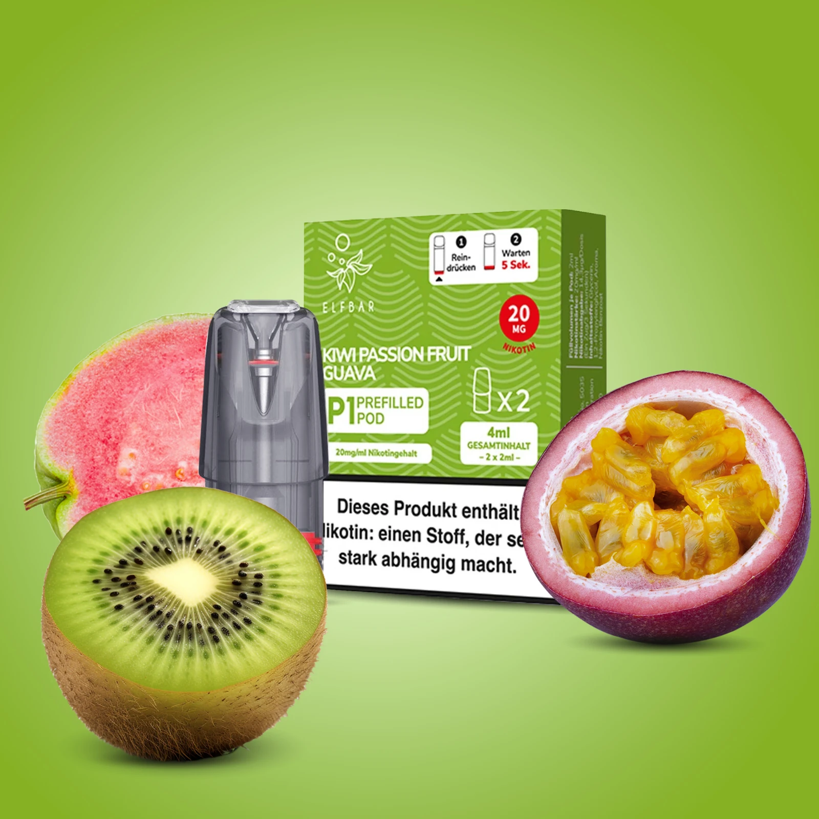 Elf Bar Mate 500 P1 Kiwi Passion Fruit Guava Pod | Online bestellen 1