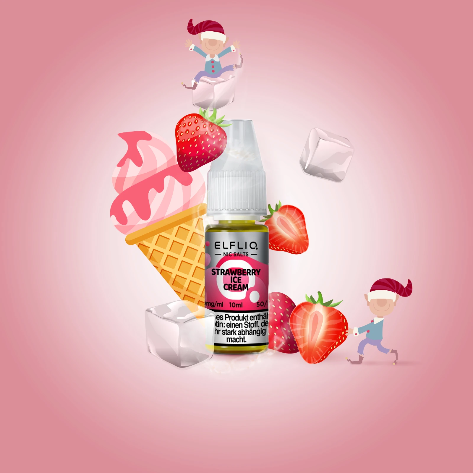 ElfliQ - Strawberry Ice Cream - 10 mg | E-Liquid von Elf Bar kaufen1