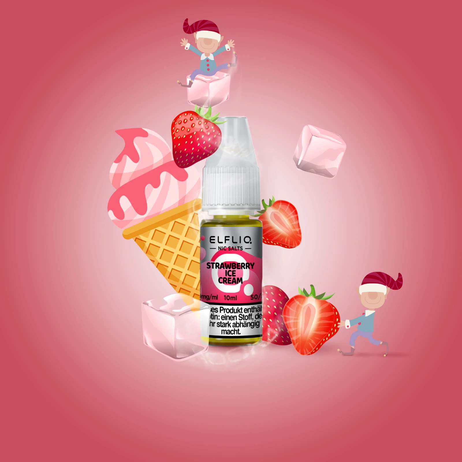 ElfliQ - Strawberry Ice Cream - 20 mg | E-Liquid von Elf Bar kaufen1