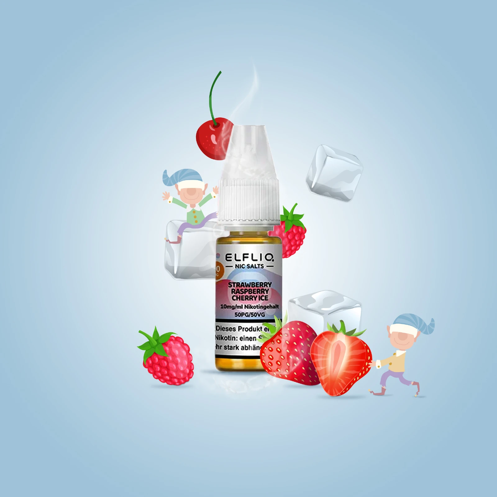 ElfliQ Strawberry Raspberry Cherry Ice 10 mg | E-Zigaretten Liquid von Elf Bar kaufen 1