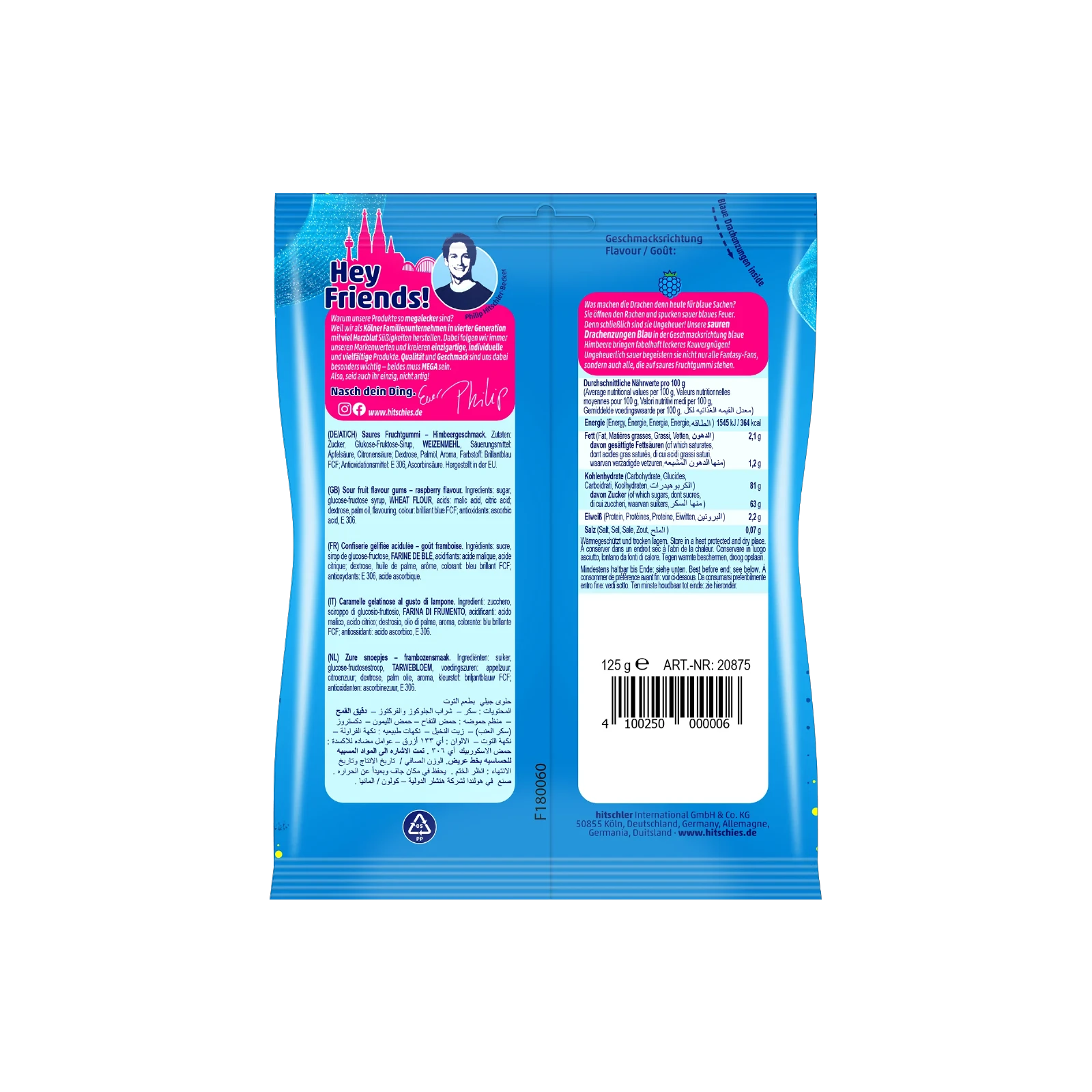 Hitschies Saure Drachenzungen Blau 125 g | Hitschler günstig online 3