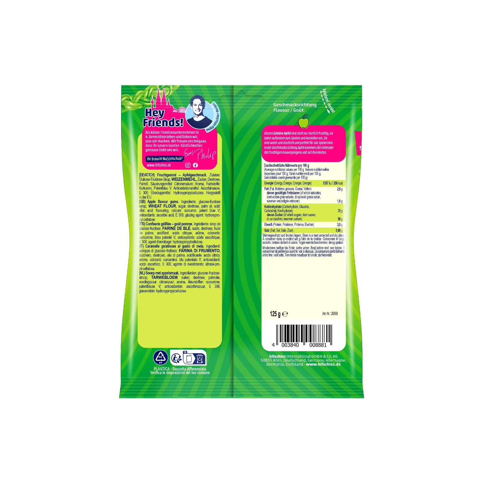 Hitschies Schnüre Apfel 125 g | Candys günstig online 3