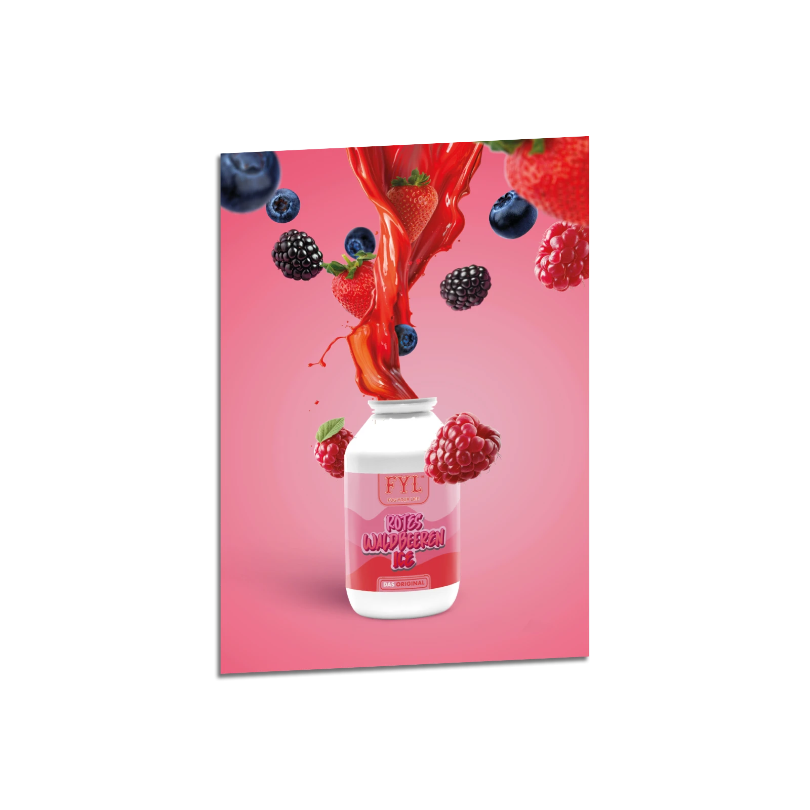 Hookain Poster - A3 - FYL Rotes Waldbeeren Ice