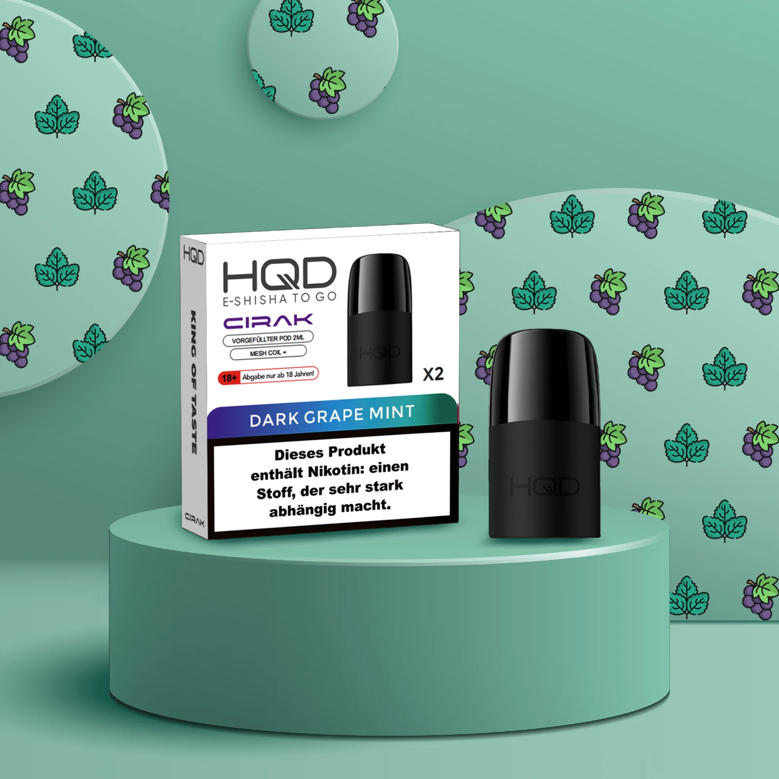 HQD - Cirak - Prefilled Pod - Dark Grape Mint | E-Liquid Vape Sorten günstig kaufen1
