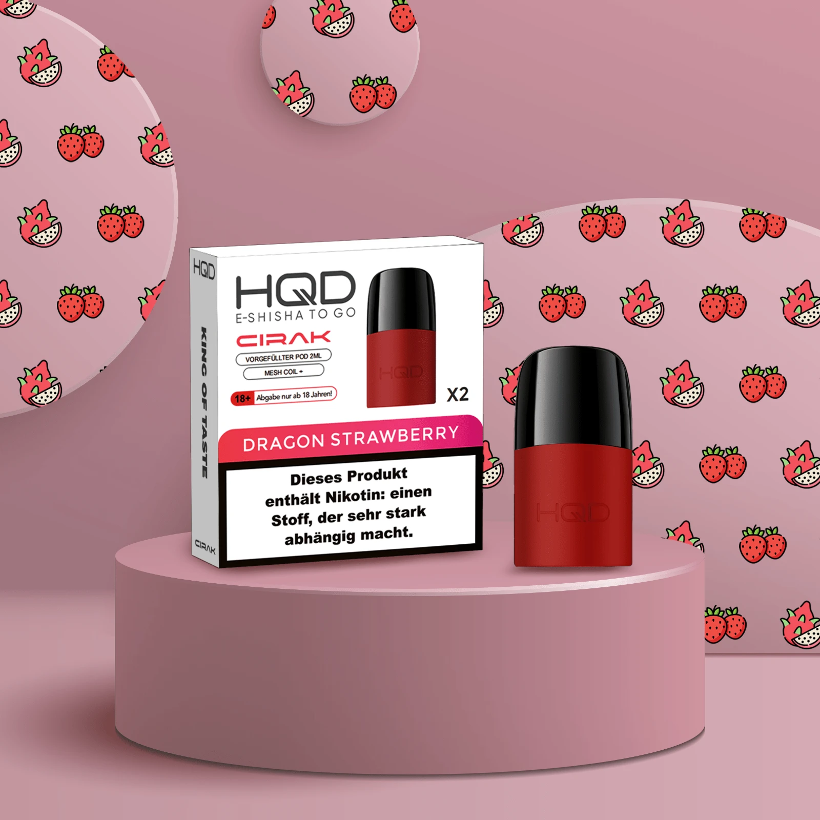 HQD - Cirak - Prefilled Pod - Dragon Strawberry | E-Liquid Vape Sorten günstig kaufen1
