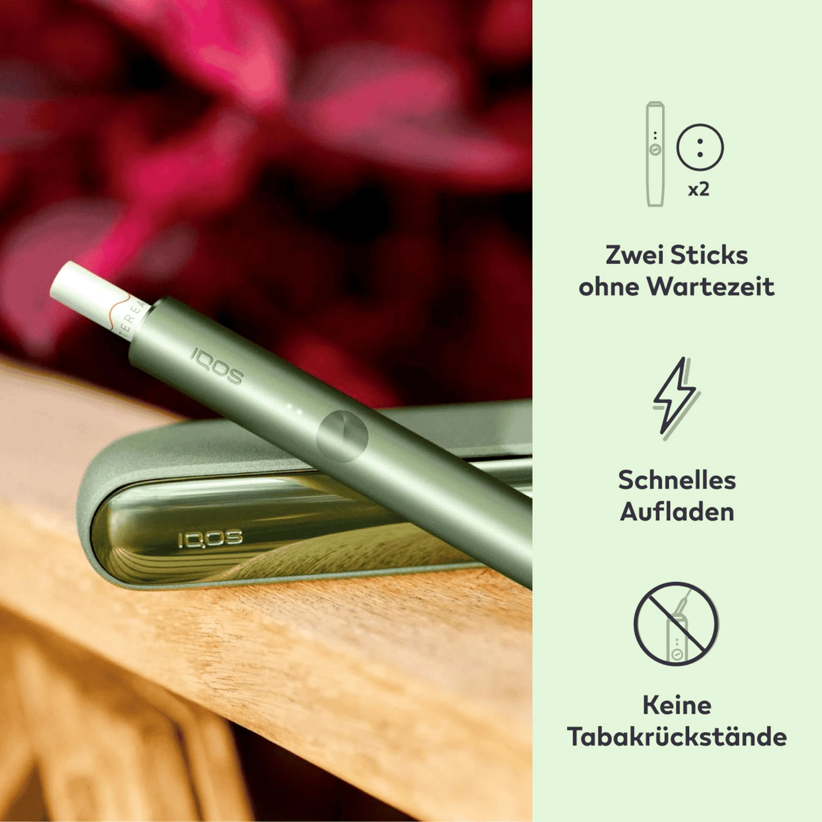 IQOS ILUMA Tabakerhitzer Moss Green kaufen | Bis zu 40 TEREA Sticks gratis 2