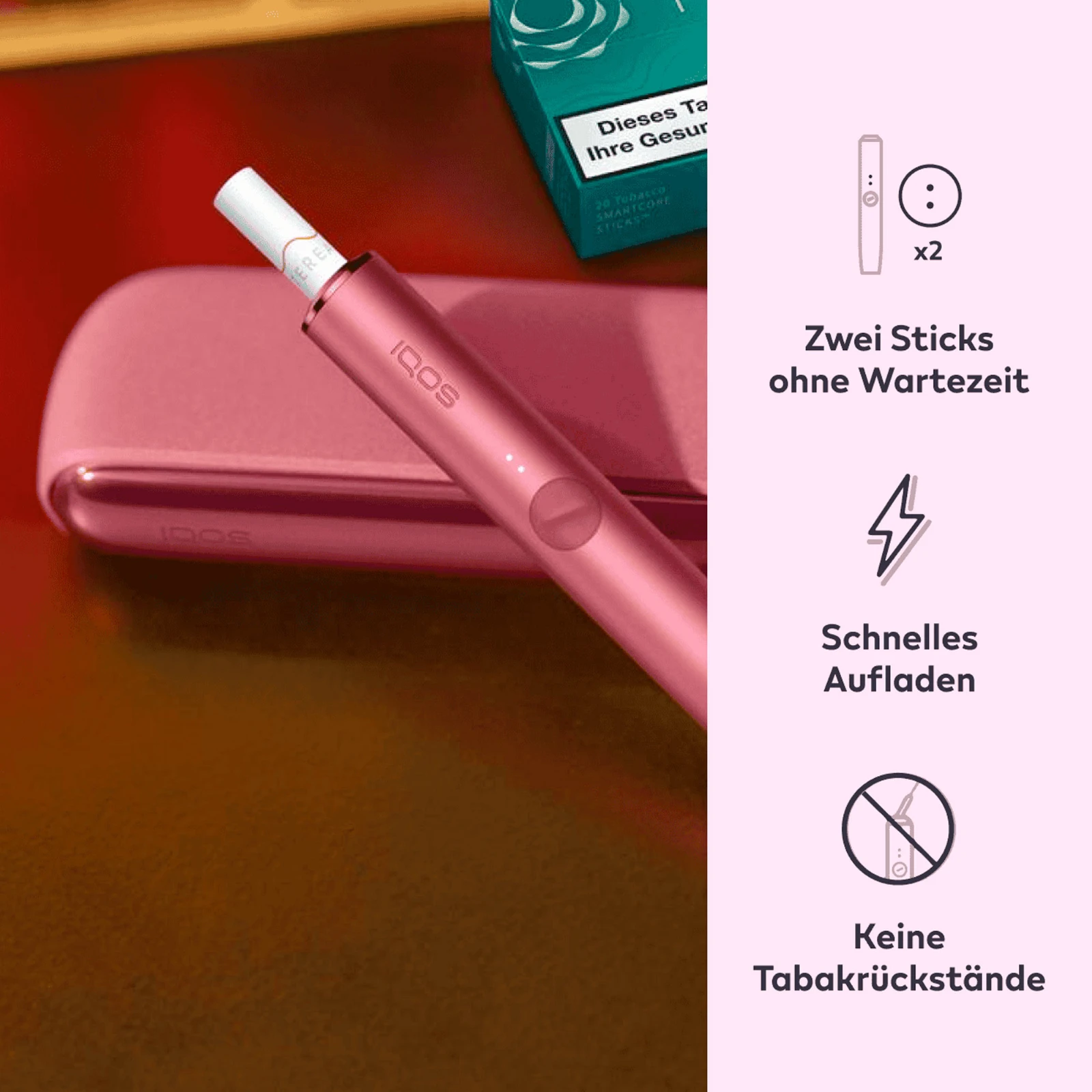 IQOS ILUMA Tabakerhitzer Sunset Red kaufen | Bis zu 40 TEREA Sticks gratis 2