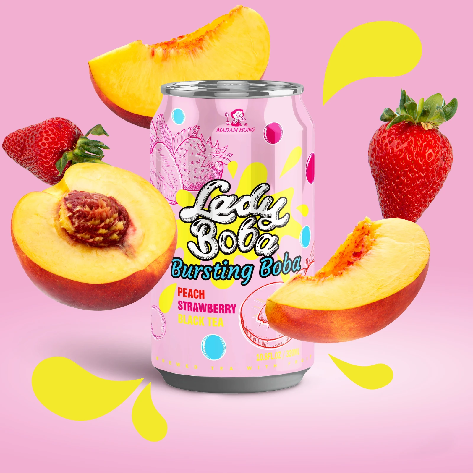 Lady Boba Peach Strawberry Black Tea 320 ml | Online 1