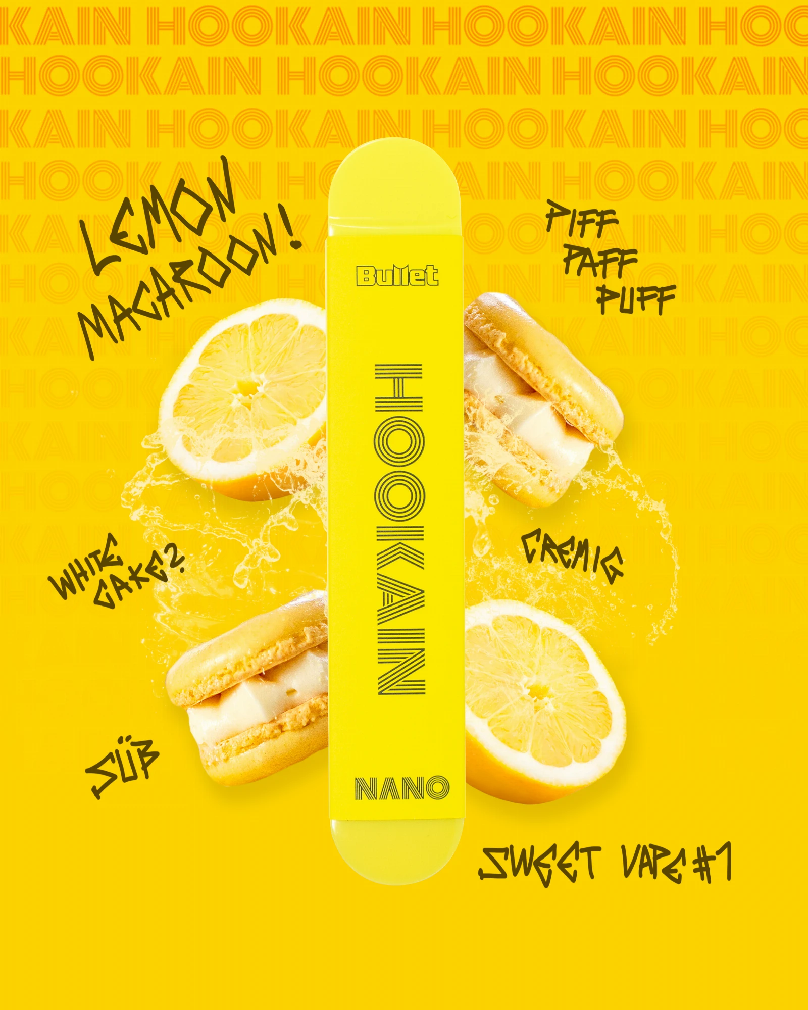 HOOKAiN Nano X Vapestick Lemon Macaroon Einweg E-Zigarette