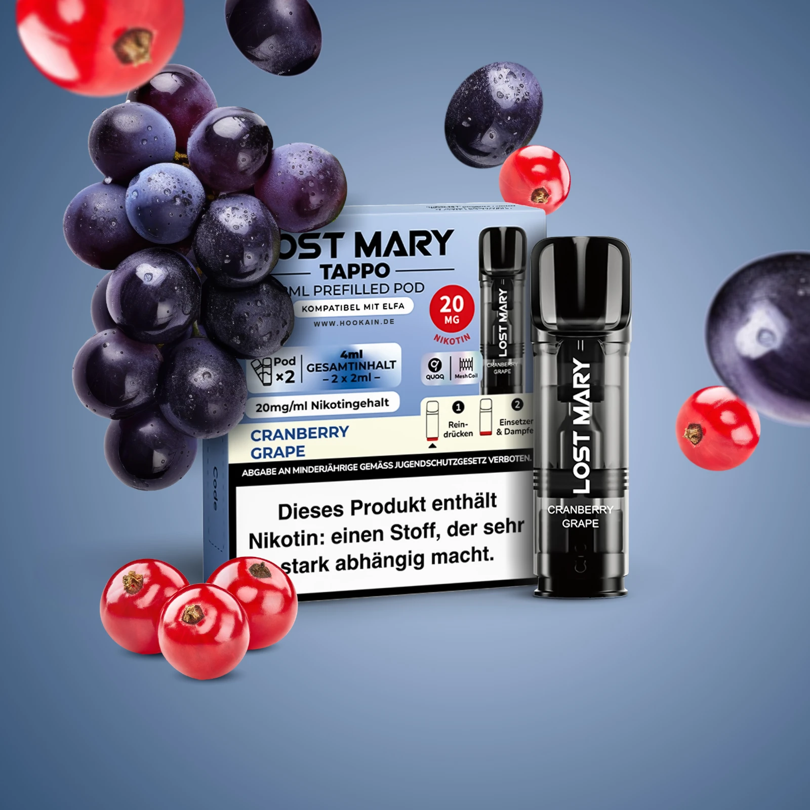 Lost Mary Tappo Cranberry Grape: Umweltfreundliches Pod-System mit Prefilled Pods